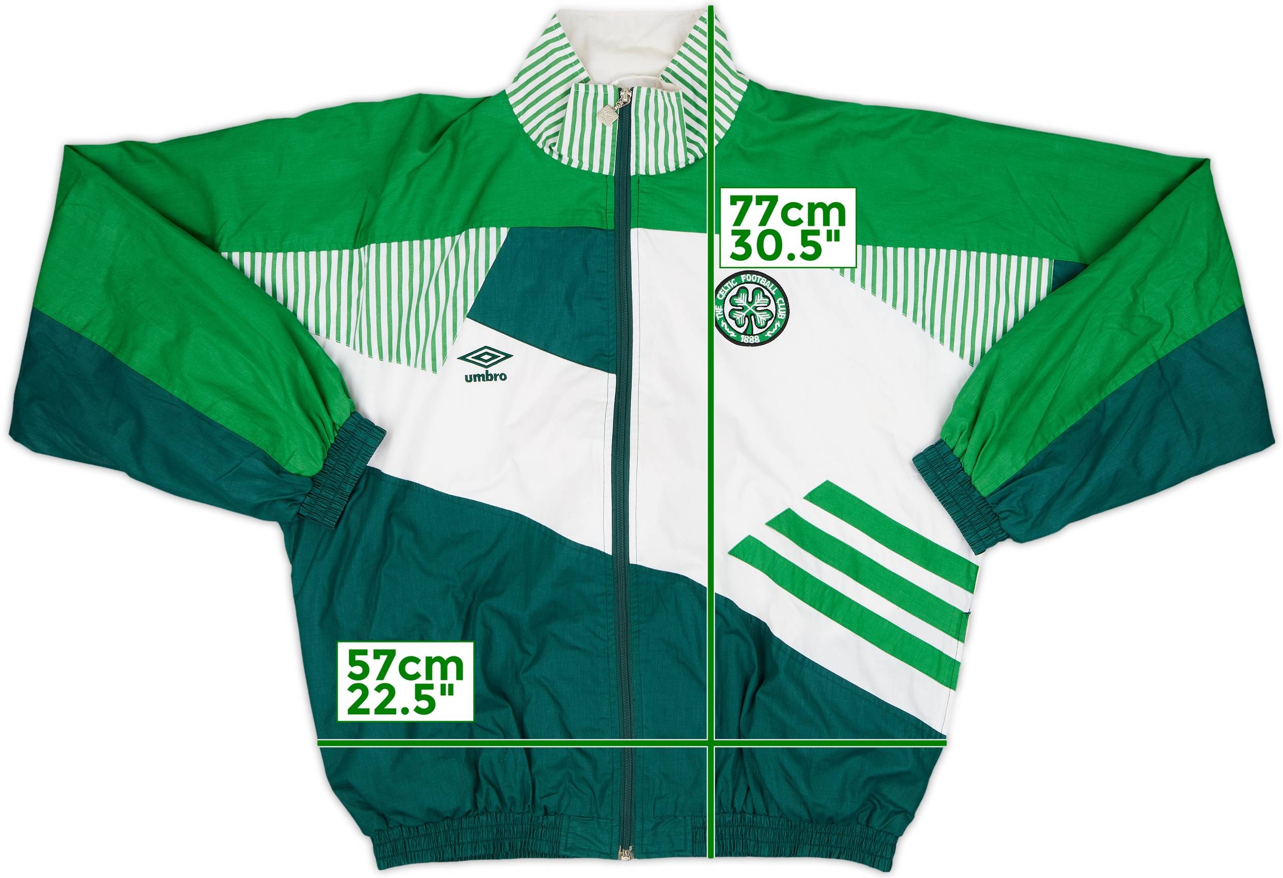 1991-92 Celtic Umbro Track Jacket - 8/10 - (XXL)