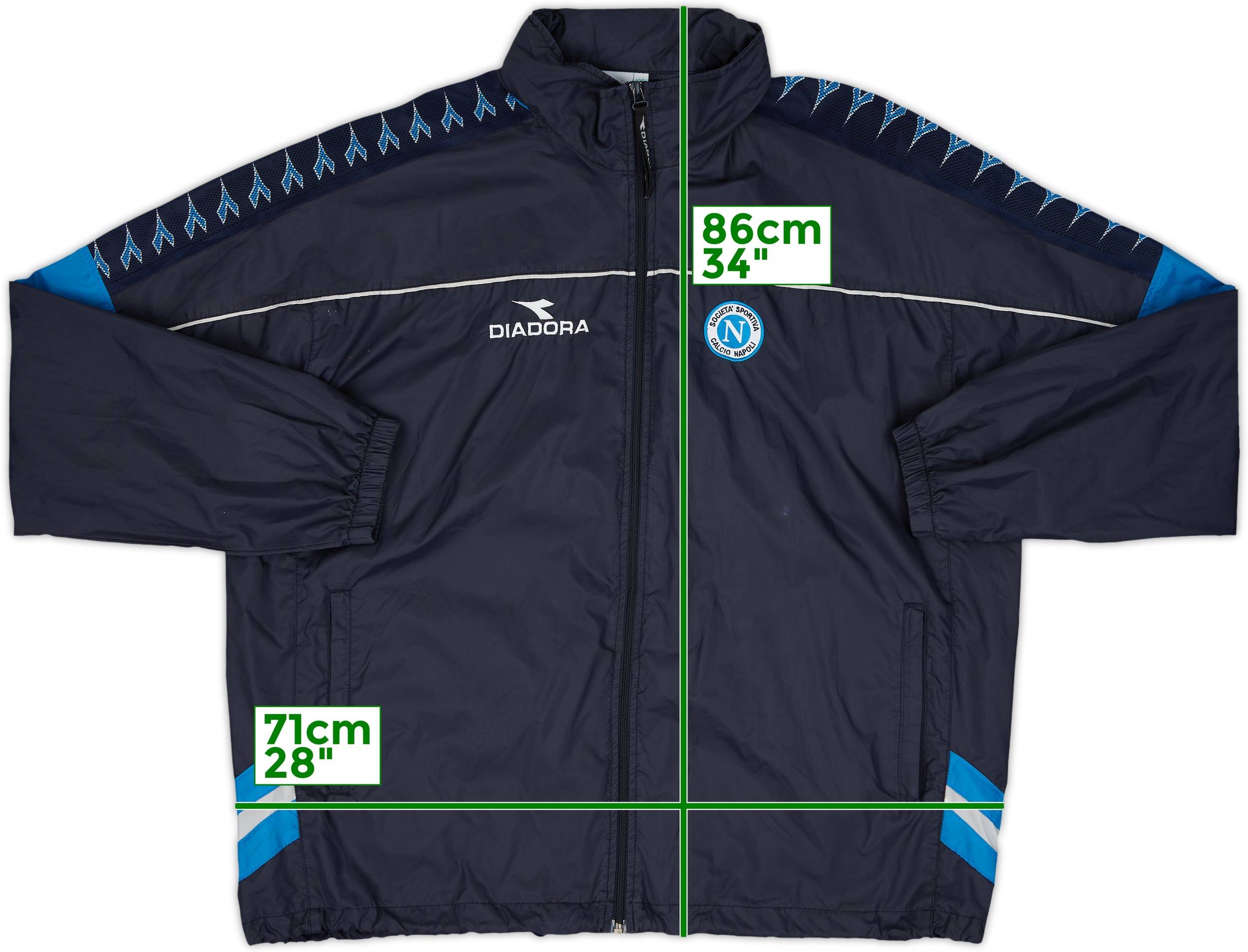2000-01 Napoli Diadora Hooded Rain Jacket - 8/10 - (XXL)