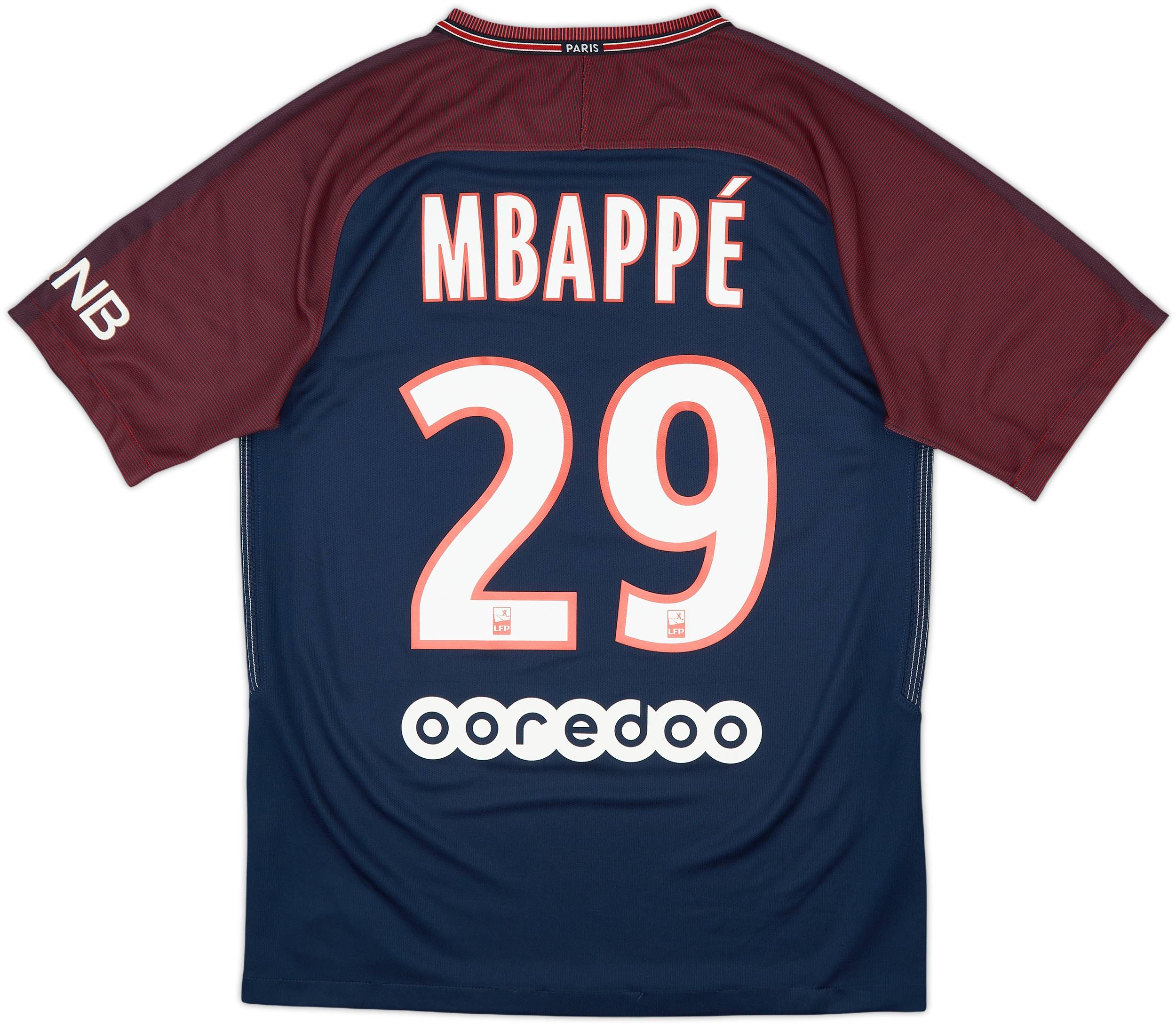 即納！最大半額！ Shirt Home Saint-Germain Paris 2017-18 Mbappe (S) - 7/10 - #29 ウェア