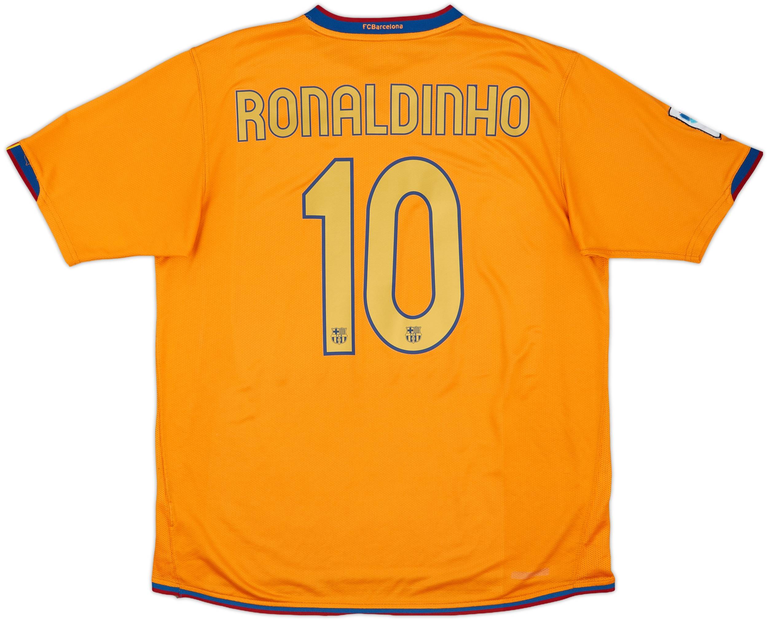 2006-08 Barcelona Away Shirt Ronaldinho #10 - 8/10 - (L)