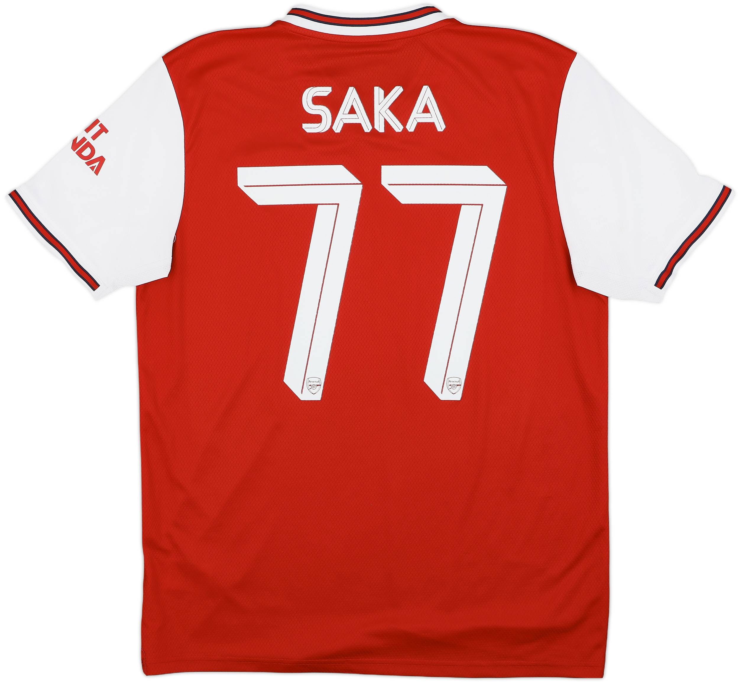 2019-20 Arsenal Home Shirt Saka #77 - 9/10 - (L)