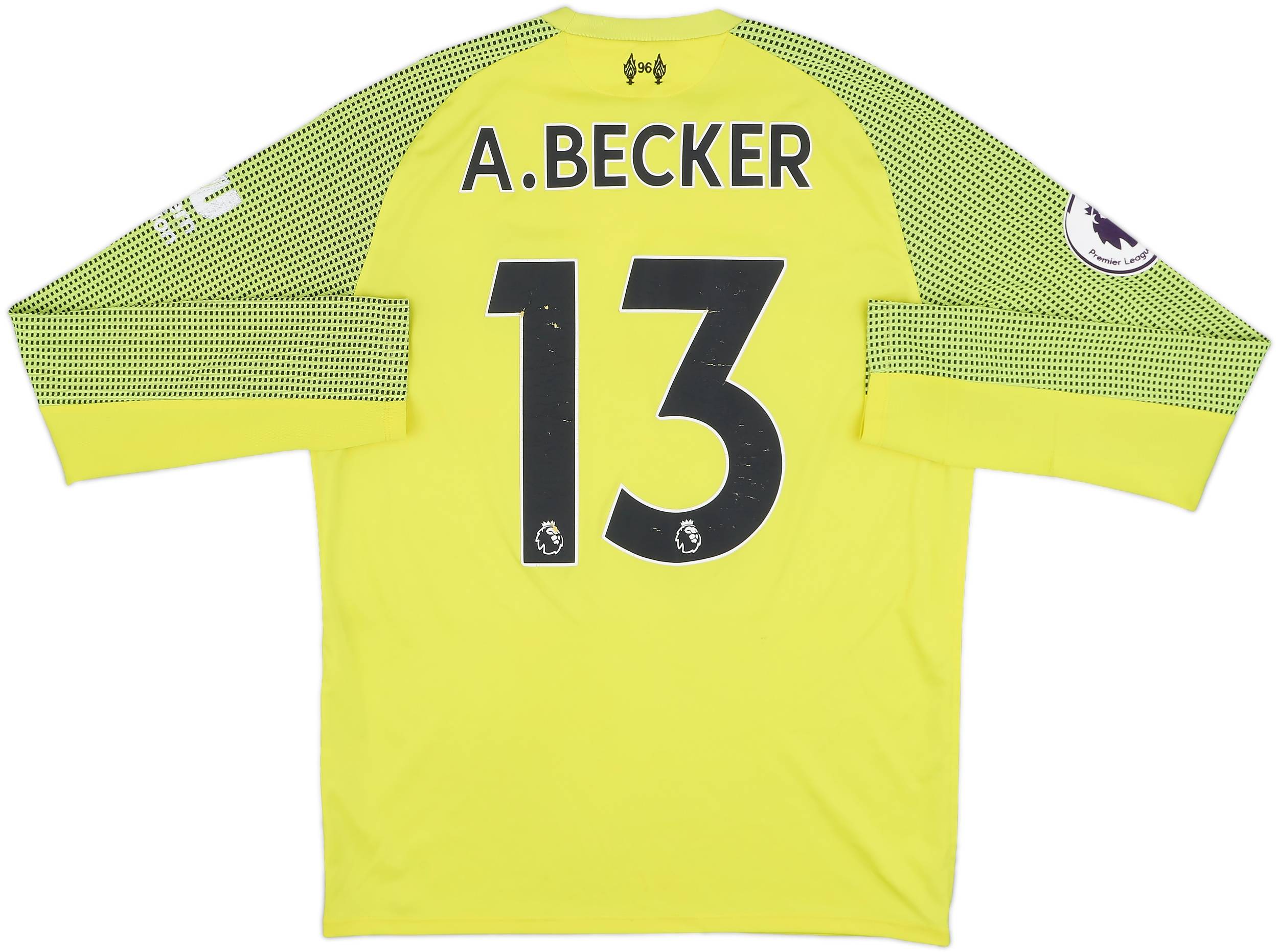 2018-19 Liverpool GK Shirt A. Becker #13 - 4/10 - (S)