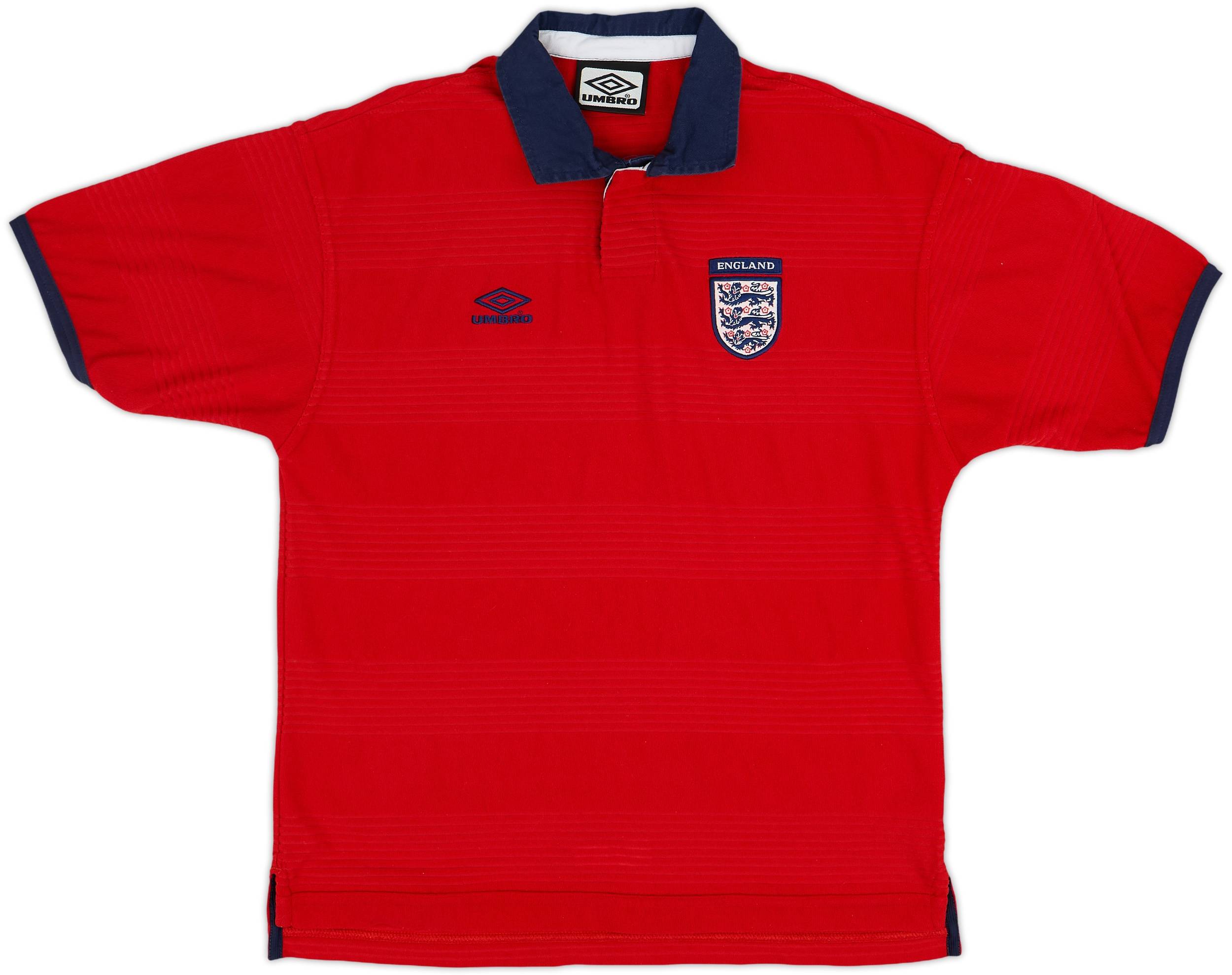 古着 UMBRO England アウェイ半袖 UKサイズXL 1999-01 England Away Shirt - 9/10 - (XL.Boys)