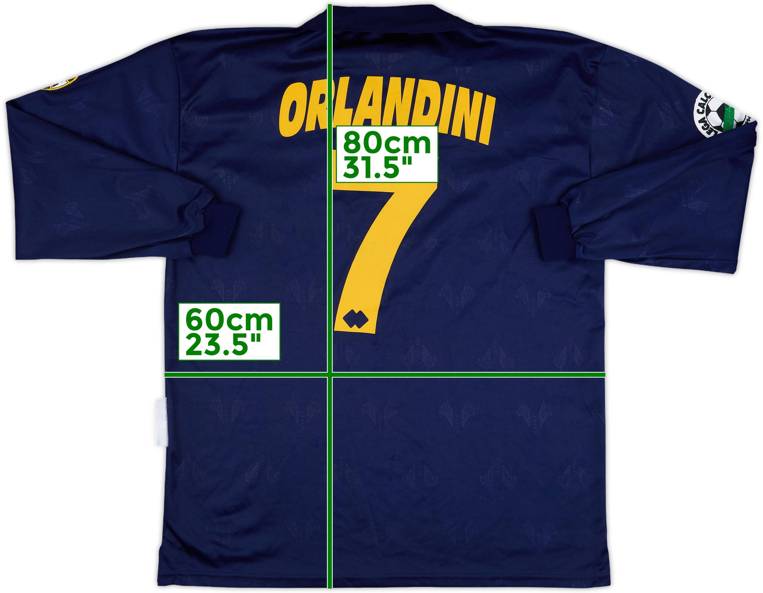 1996-97 Hellas Verona Match Issue Centenary L/S Shirt Orlandini #7