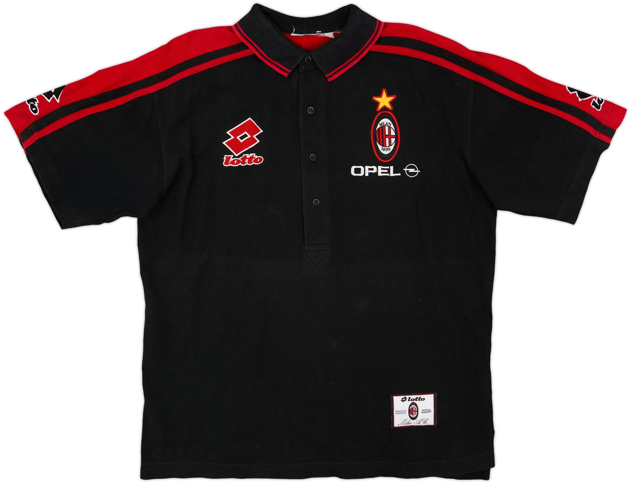 Milan A.C. Lotto シャツ Lサイズ 赤黒 1994-95 red and black Lotto AC Milan long-sleeve shirt
