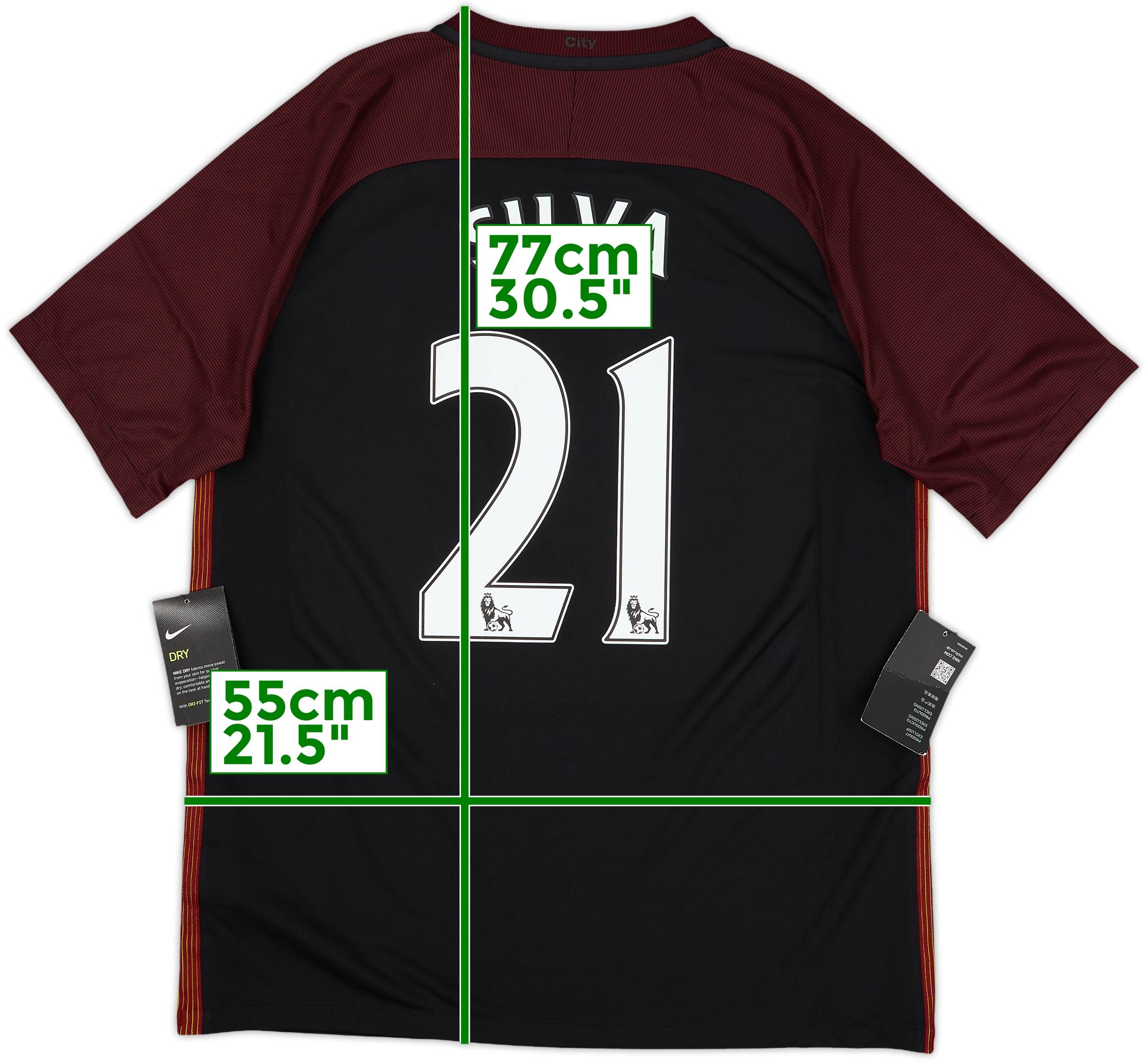 2016-17 Manchester City Away Shirt Silva #21 (L)