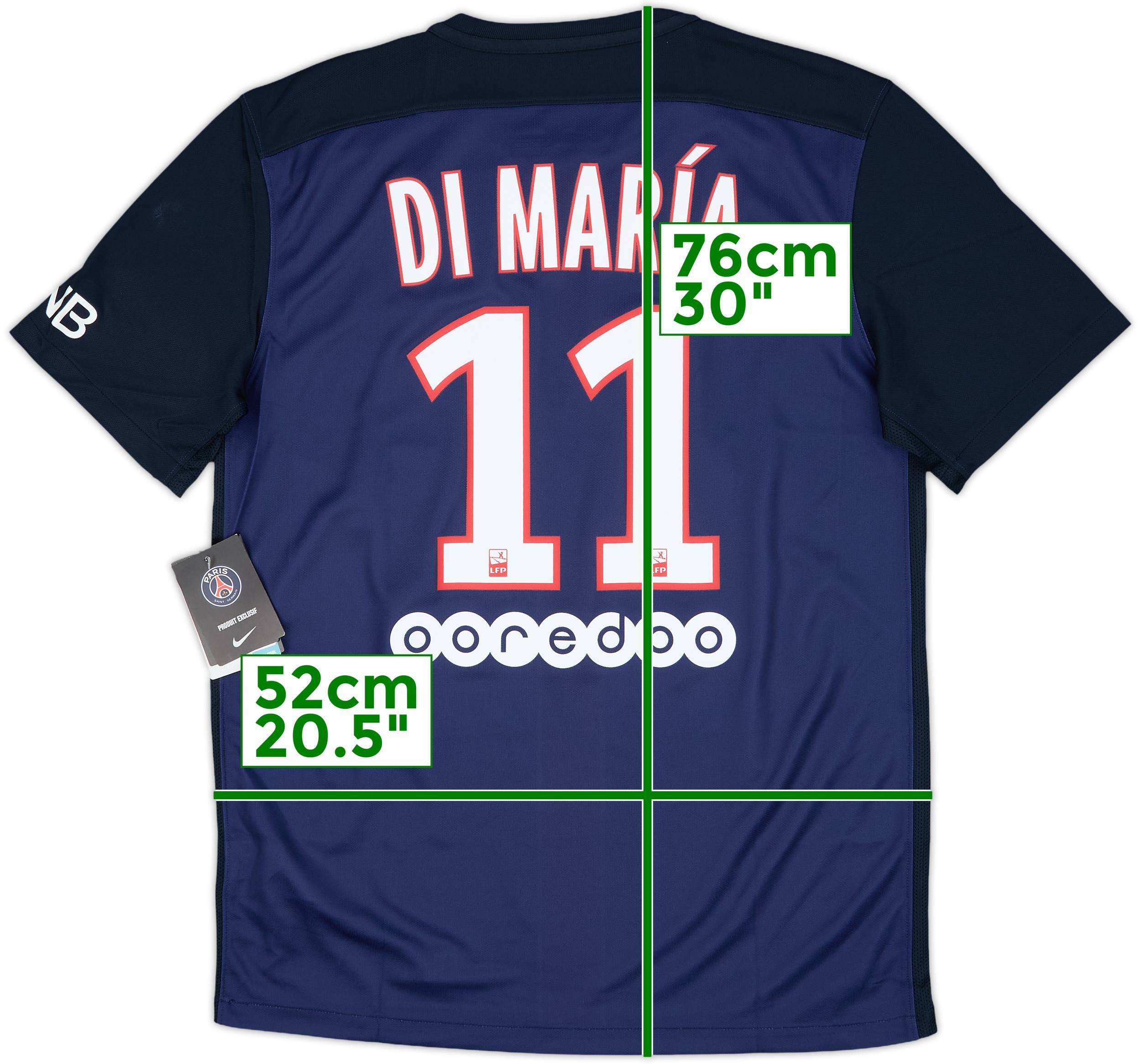 パリ・サンジェルマン DI MARÍA 11 2015-16 Paris Saint-Germain Home Shirt Di Maria #11 (M)