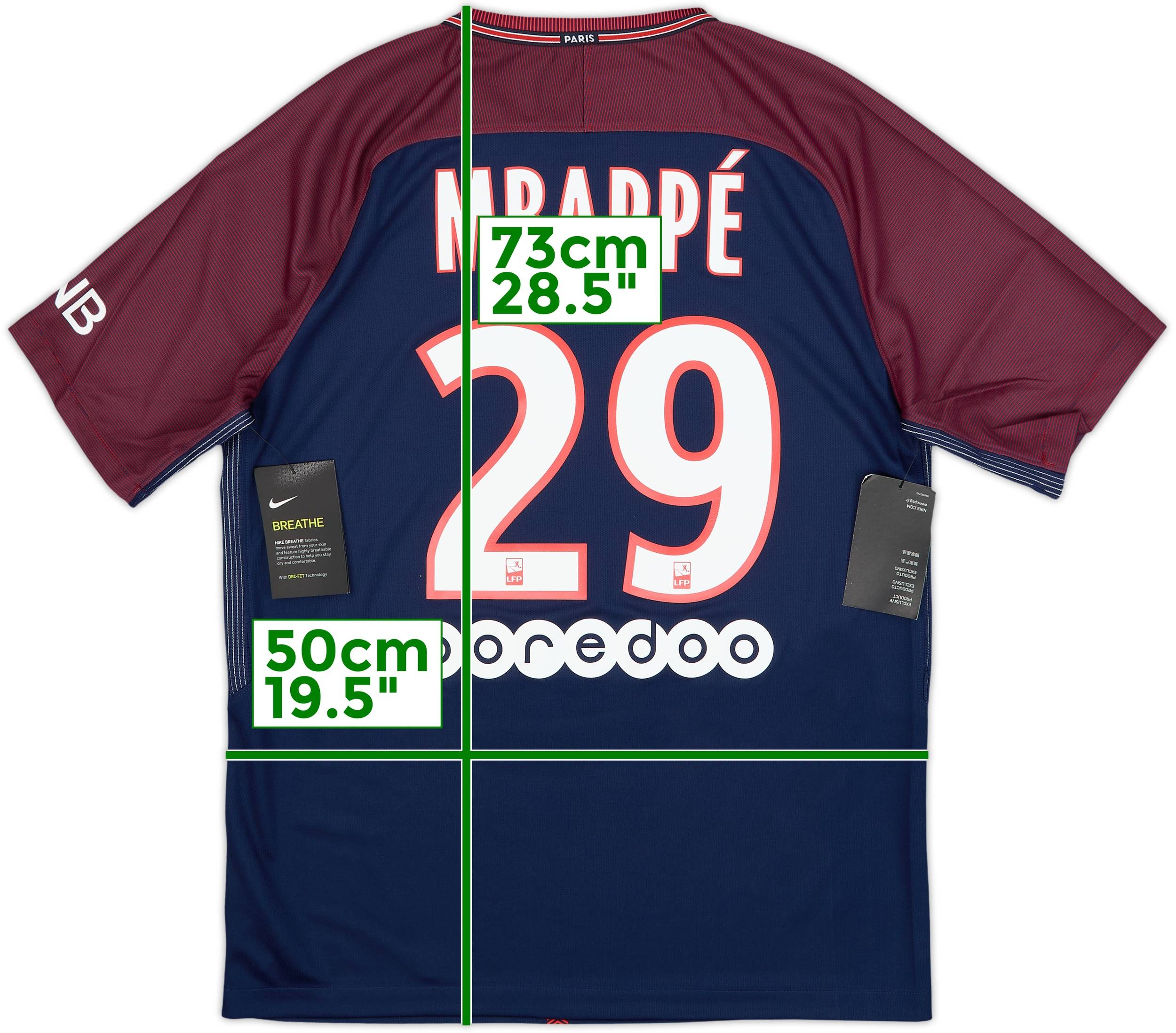 2017-18 Paris Saint-Germain Home Shirt Mbappe #29 (M)