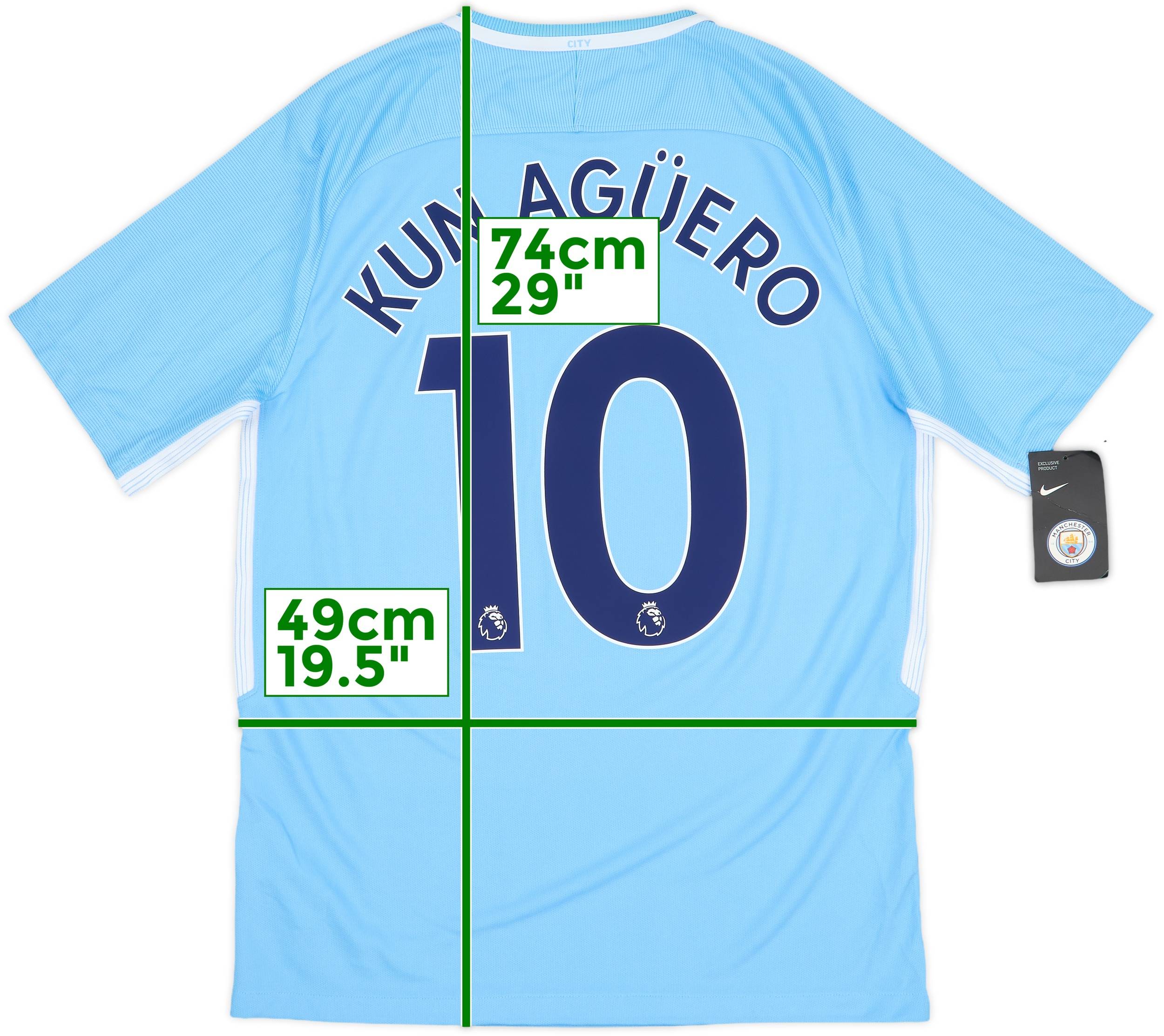 2017-18 Manchester City Home Shirt Kun Aguero #10 (M)