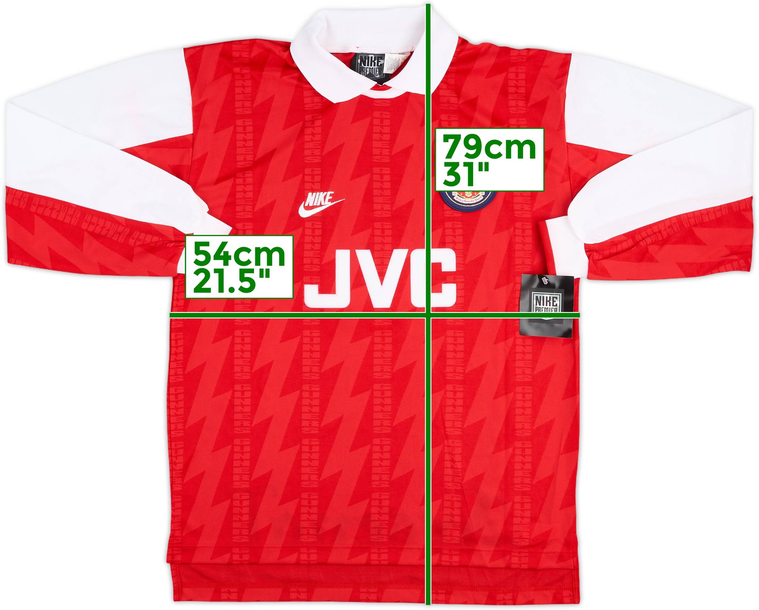 1994-96 Arsenal Player Issue Home L/S Shirt #8 (M)