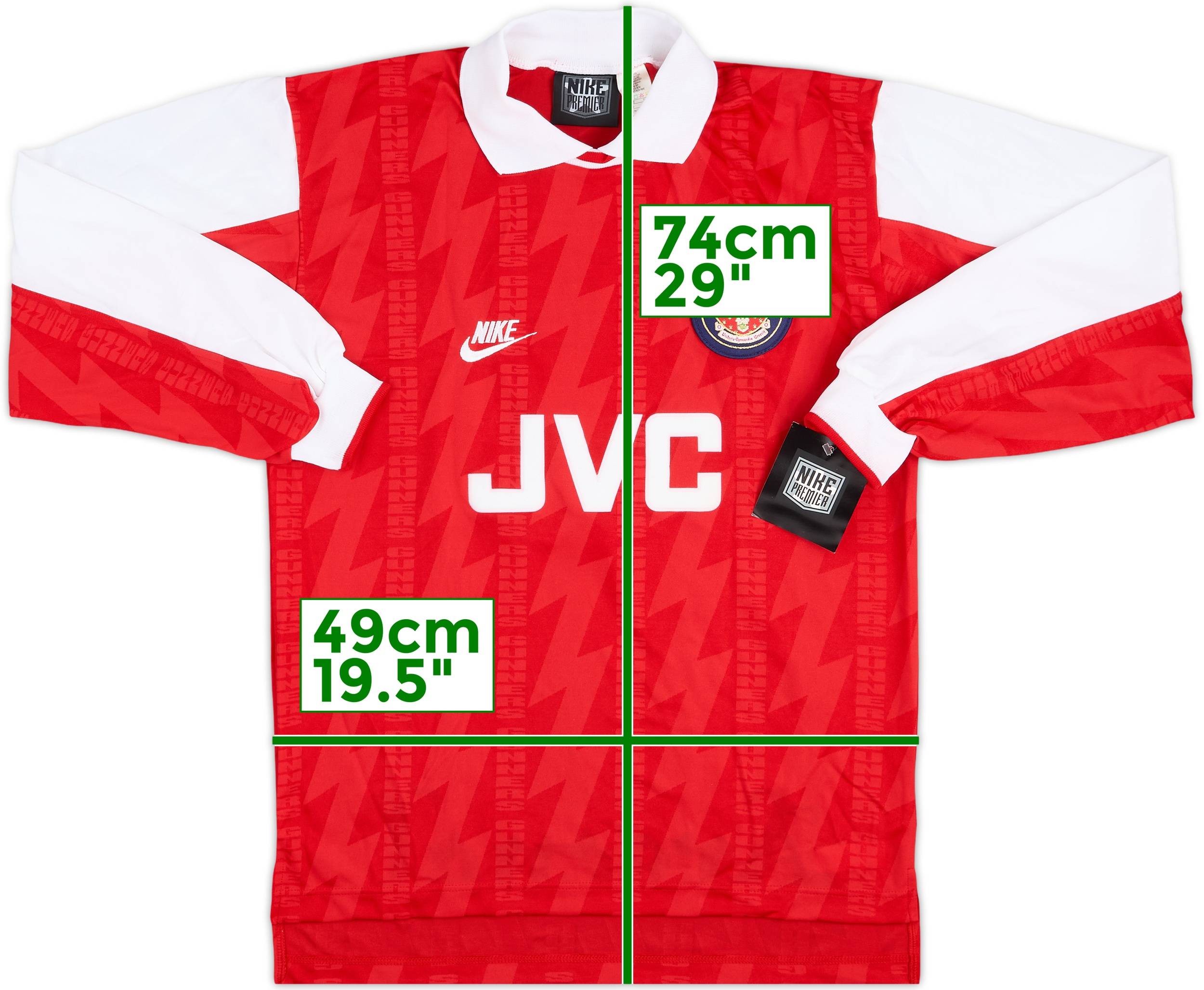 1994-96 Arsenal Player Issue Home L/S Shirt #6 (S)