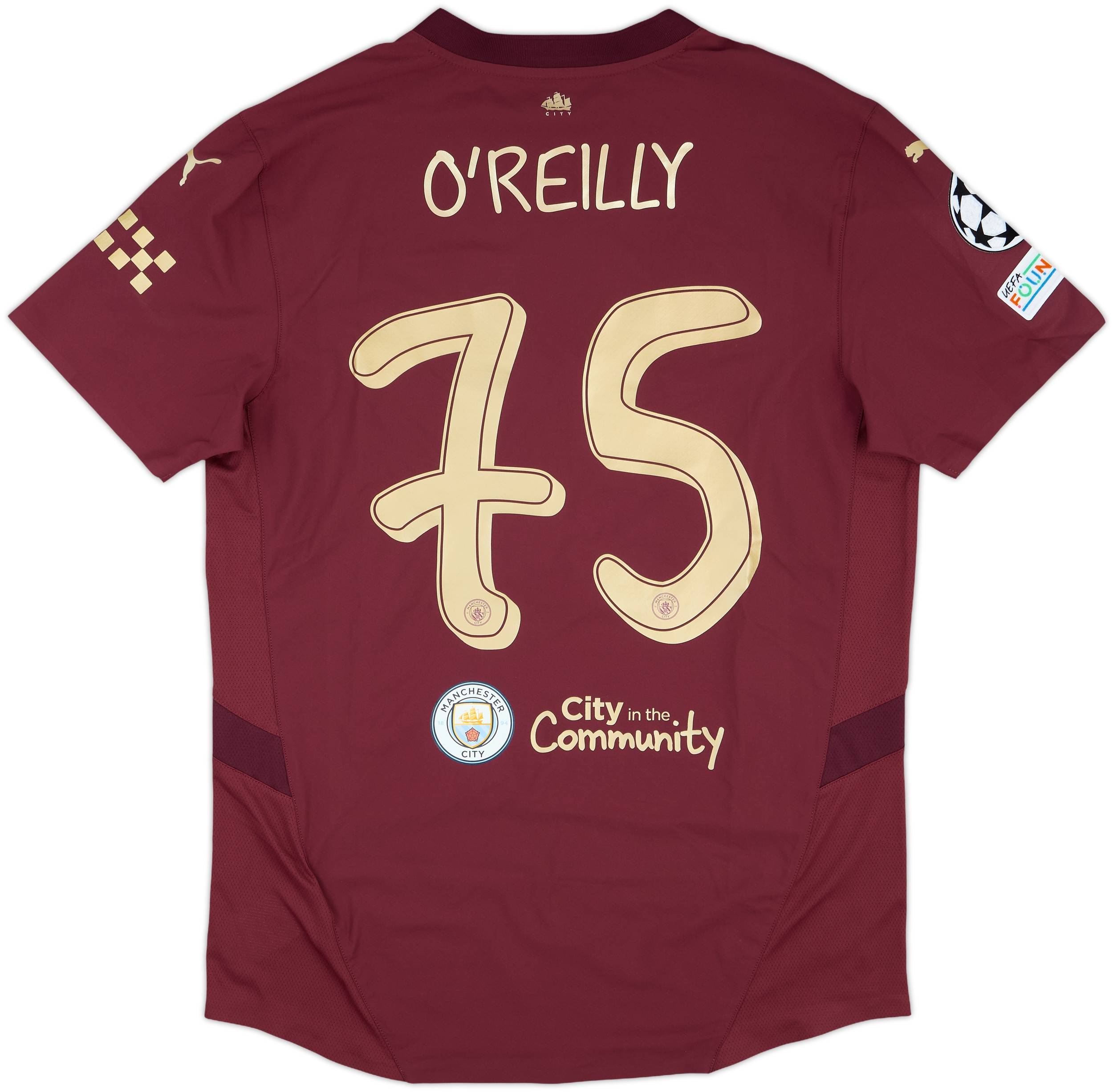 UEFA CHAMPIONSLEAGUE ユニフォーム 2024-25 Manchester City Match Issue Champions League Third Shirt O