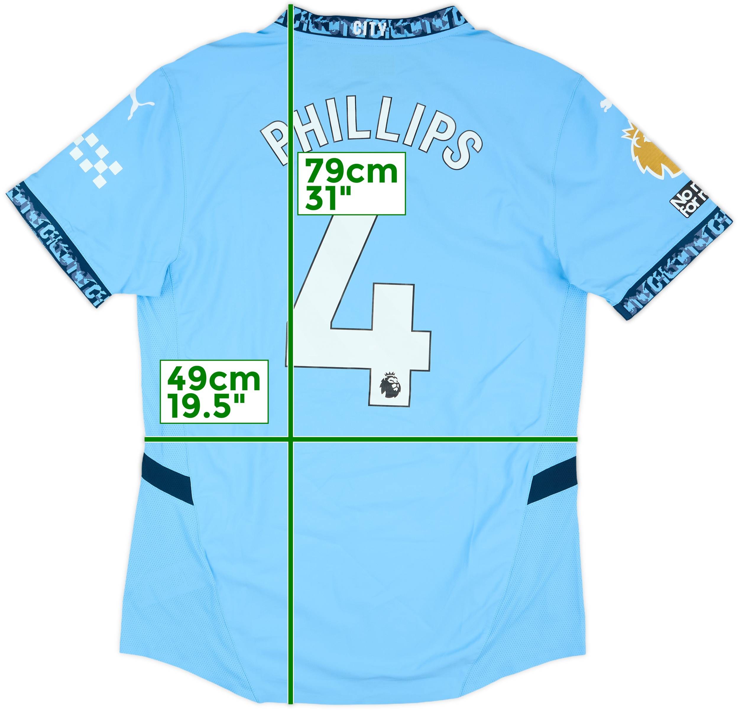 2024-25 Manchester City Match Issue Home Shirt Phillips #4