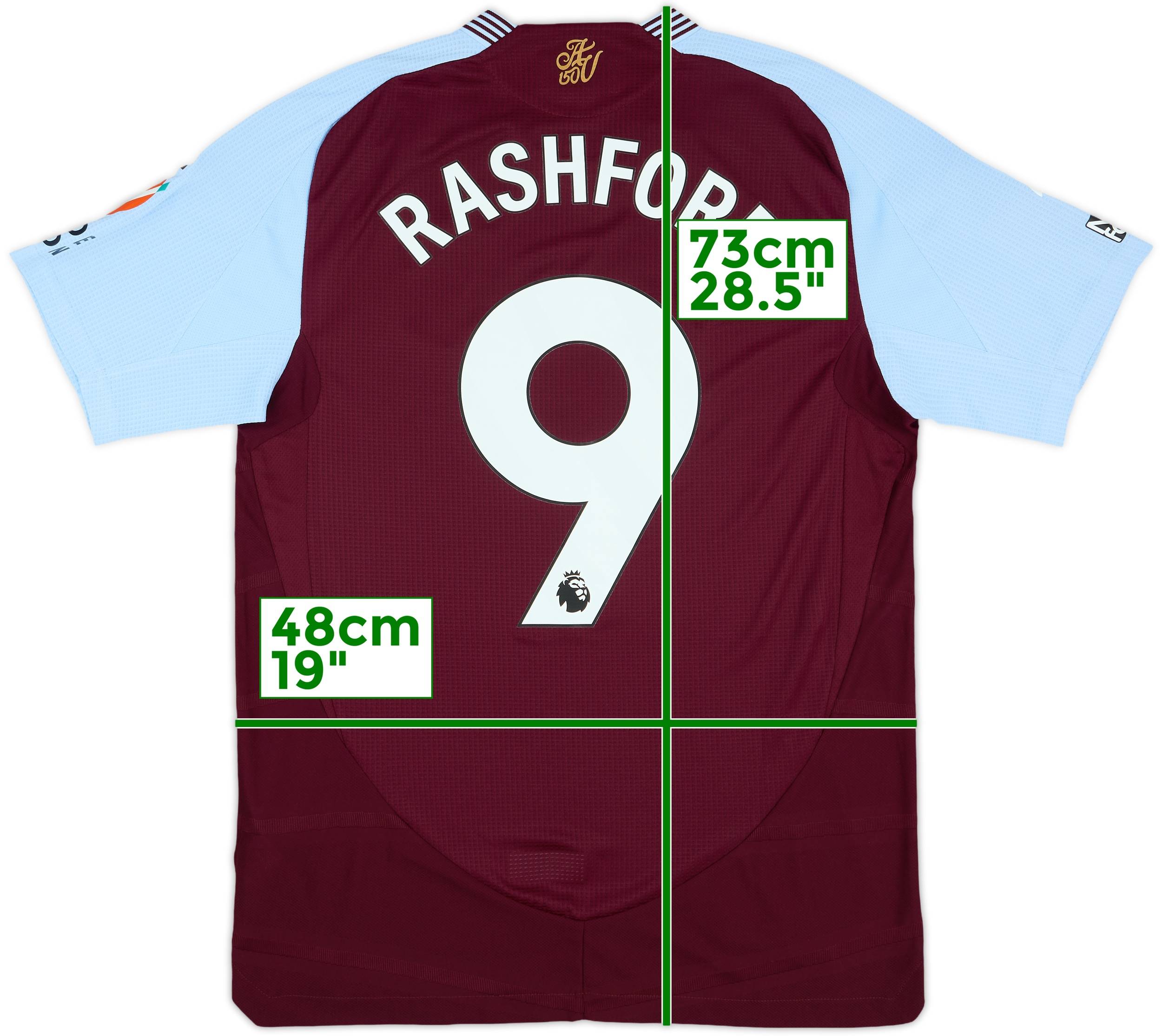 2024-25 Aston Villa Match Issue Home Shirt Rashford #9