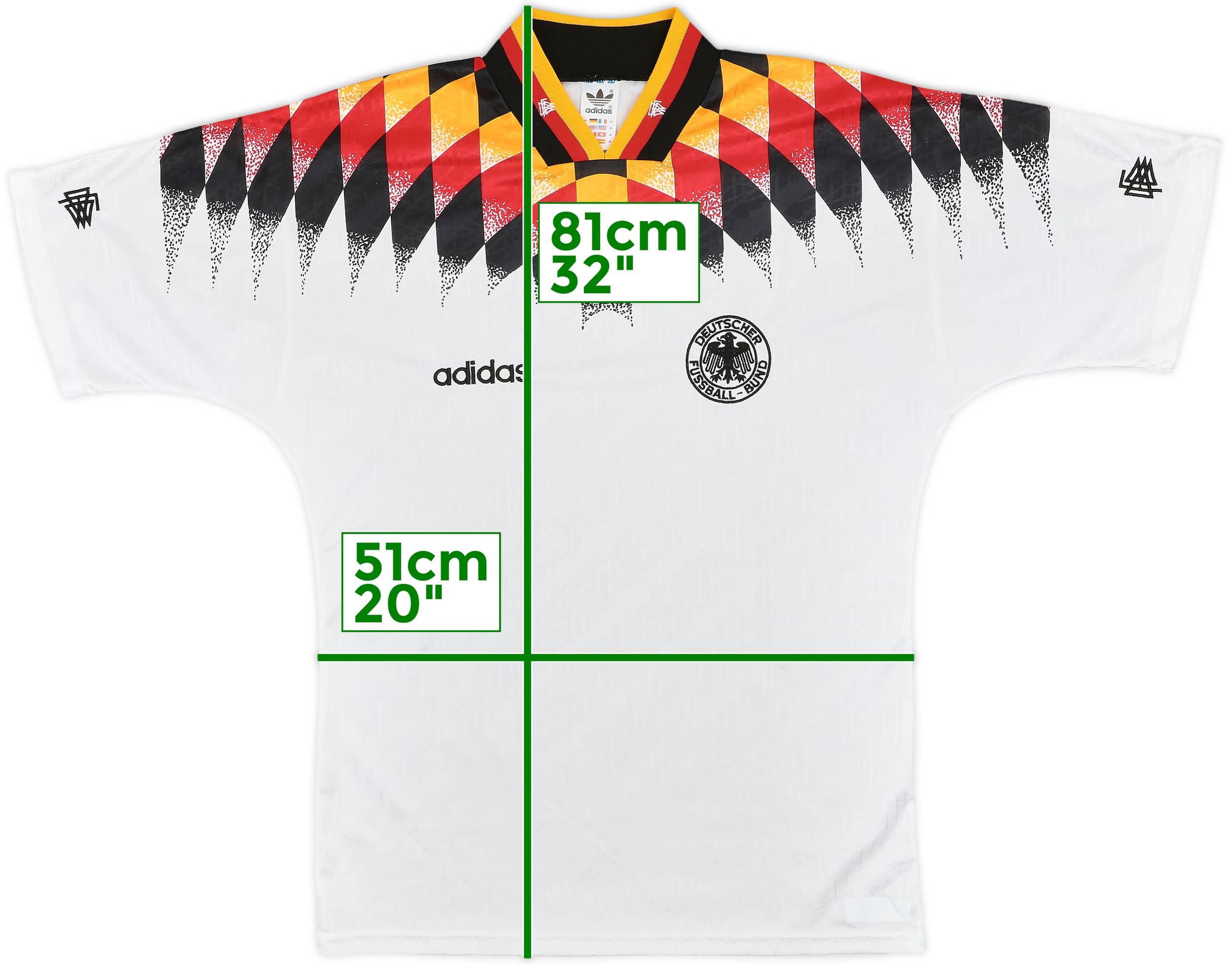 【正規品】ドイツ代表1994年　ホームユニフォーム 1994-96 Germany Home Shirt - 10/10 - (M)