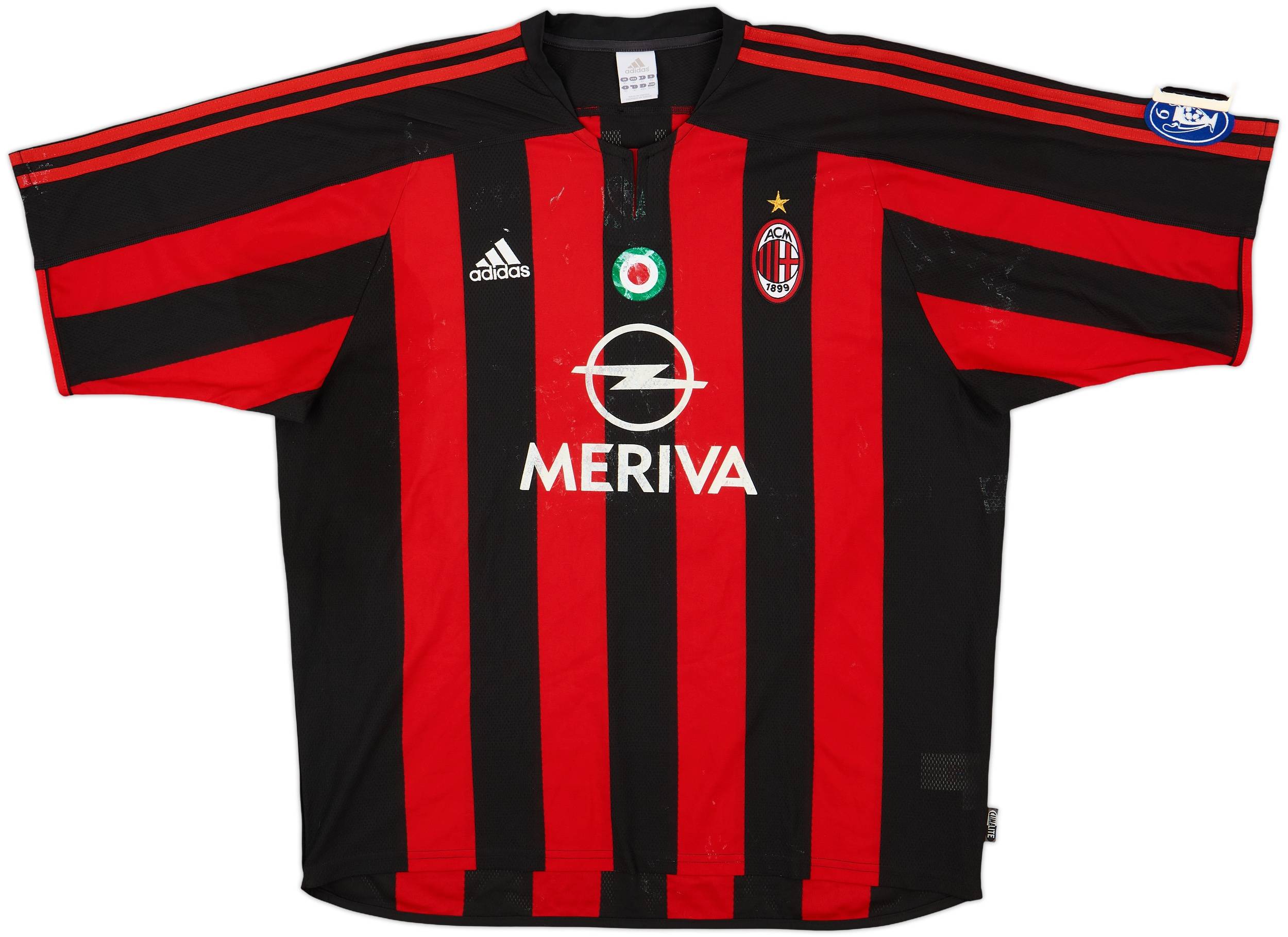 【希少レア】00s AC Milan Soccer Shirt Maldini 2000-02 AC Milan Home Shirt Maldini #3 - 8/10 - (XXL)