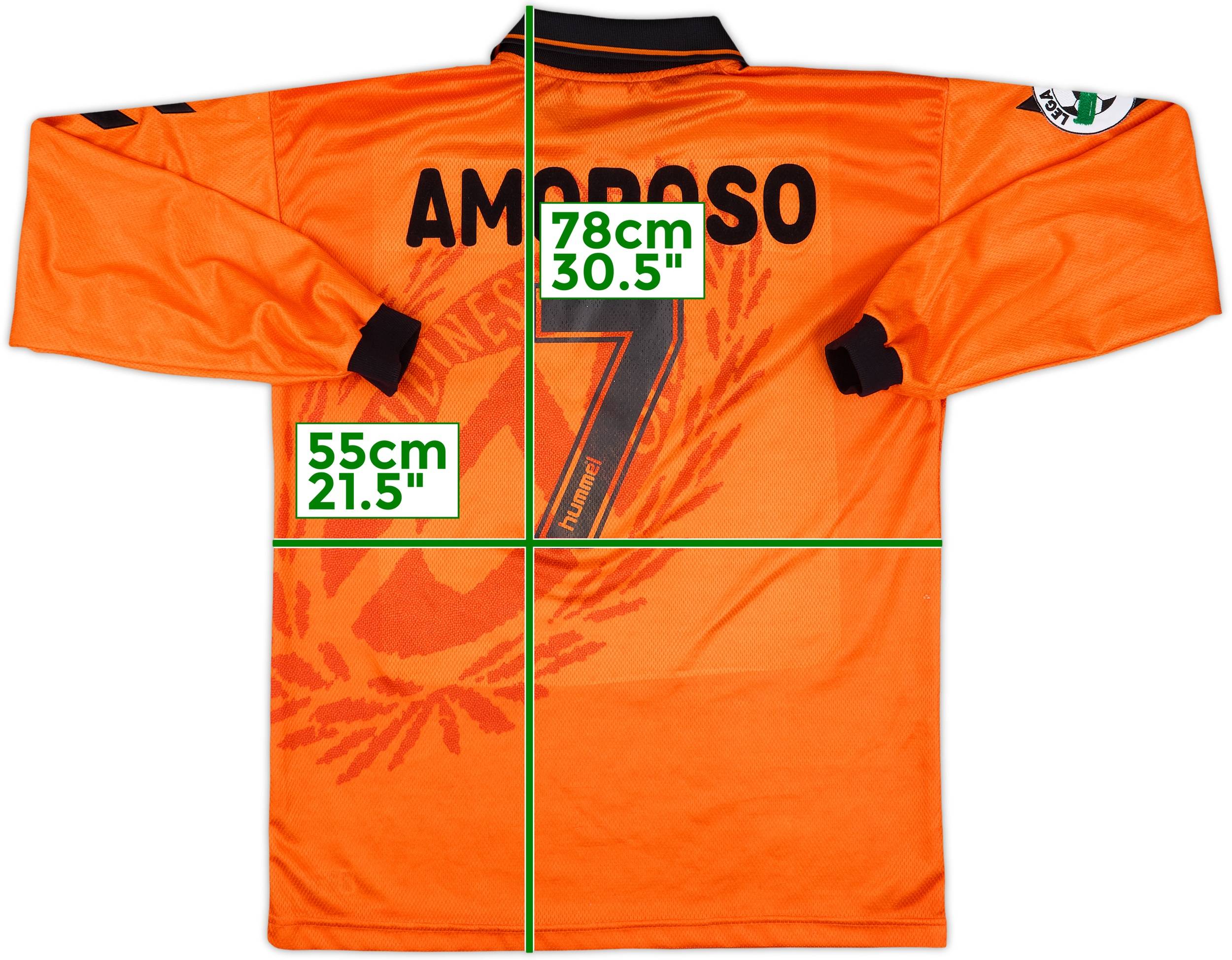1997-98 Udinese Match Issue Third L/S Shirt Amoroso #7