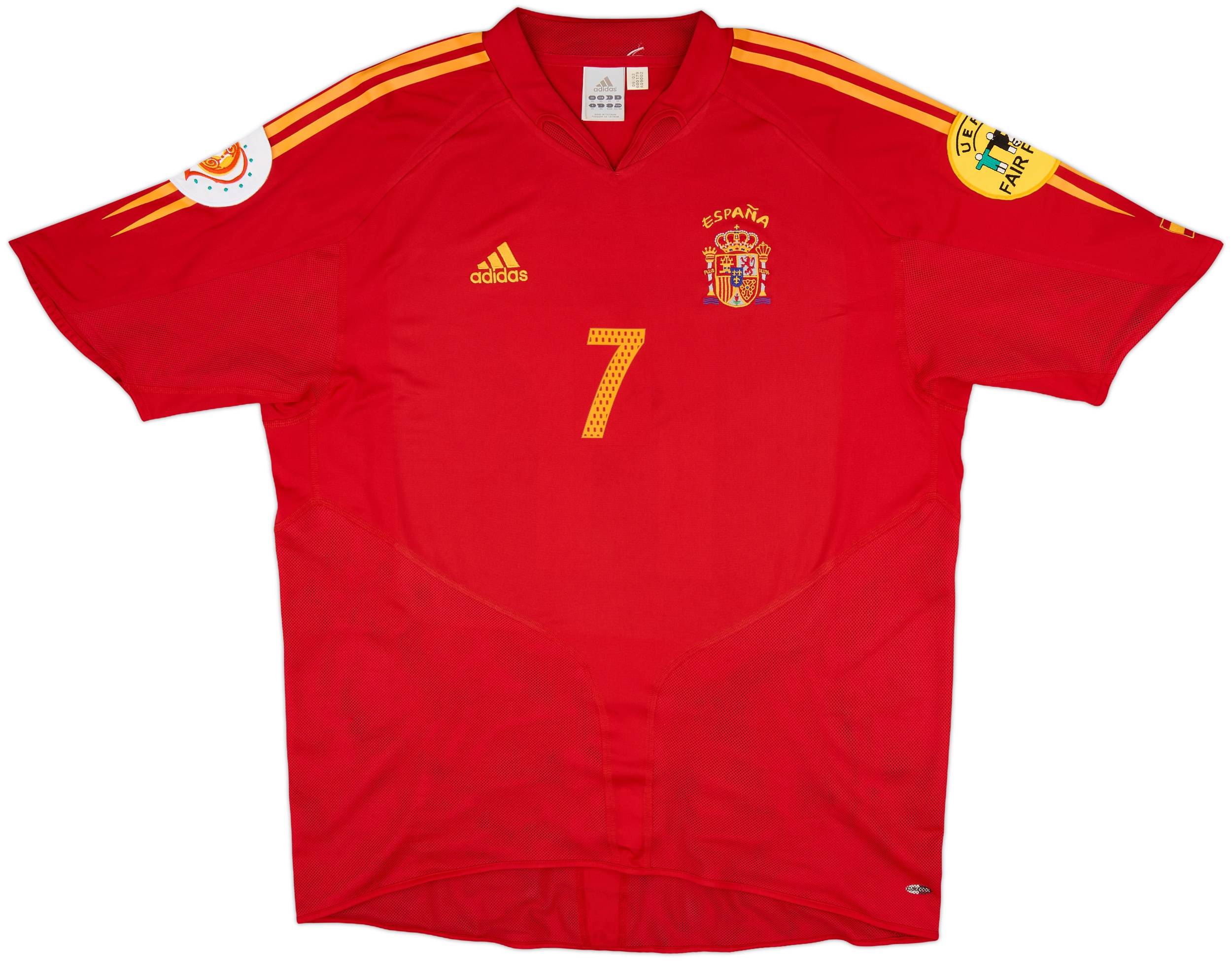 【デッドストック・希少】2004年ユーロスペイン代表ホームユニフォームラウル7L 2004-06 Spain Home Shirt Raul #7 - 9/10 - (XL)