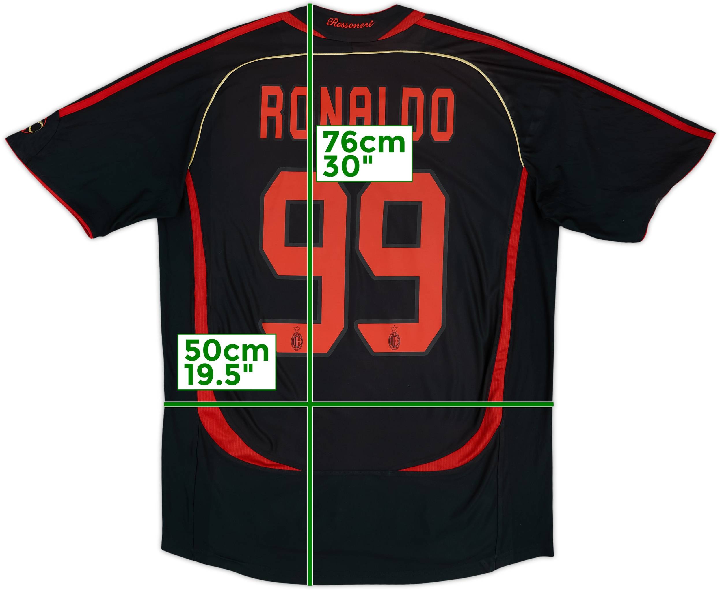 2006-07 AC Milan Third Shirt Ronaldo #99 - 6/10 - (M)