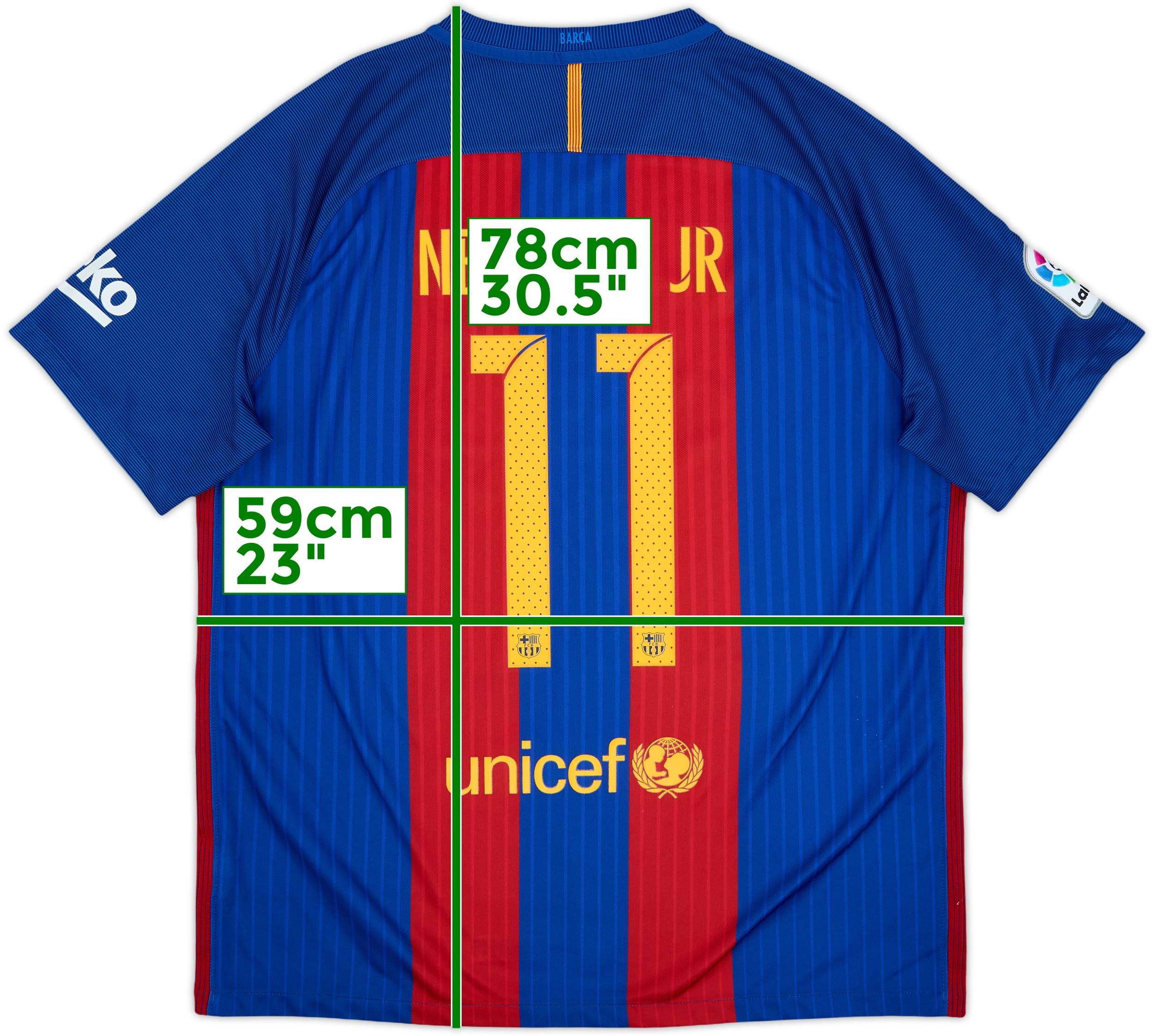 2016-17 Barcelona Home Shirt Neymar Jr #11 - 9/10 - (XL)