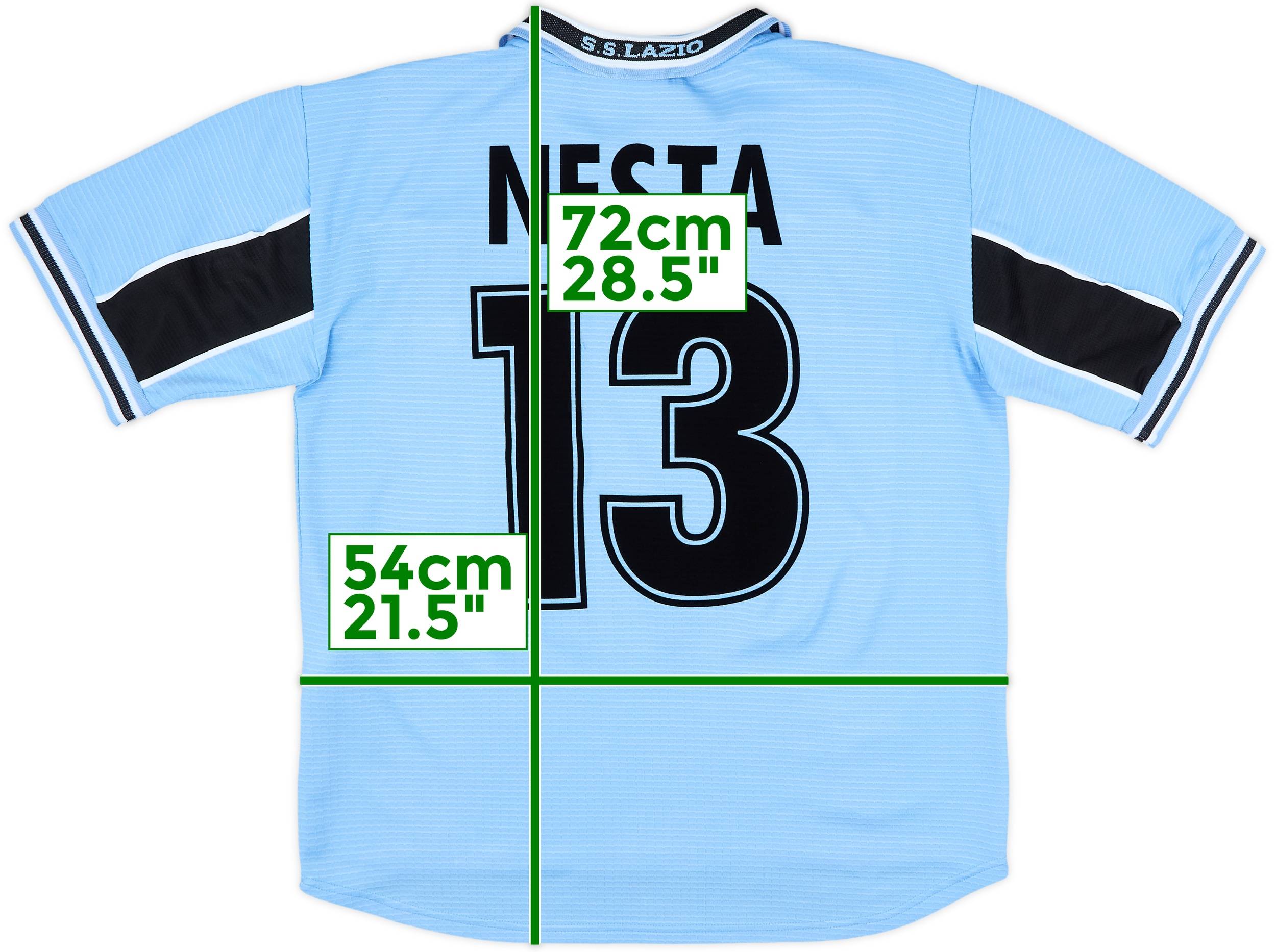 1998-00 Lazio Home Shirt Nesta #13 - 7/10 - (XL.Boys)