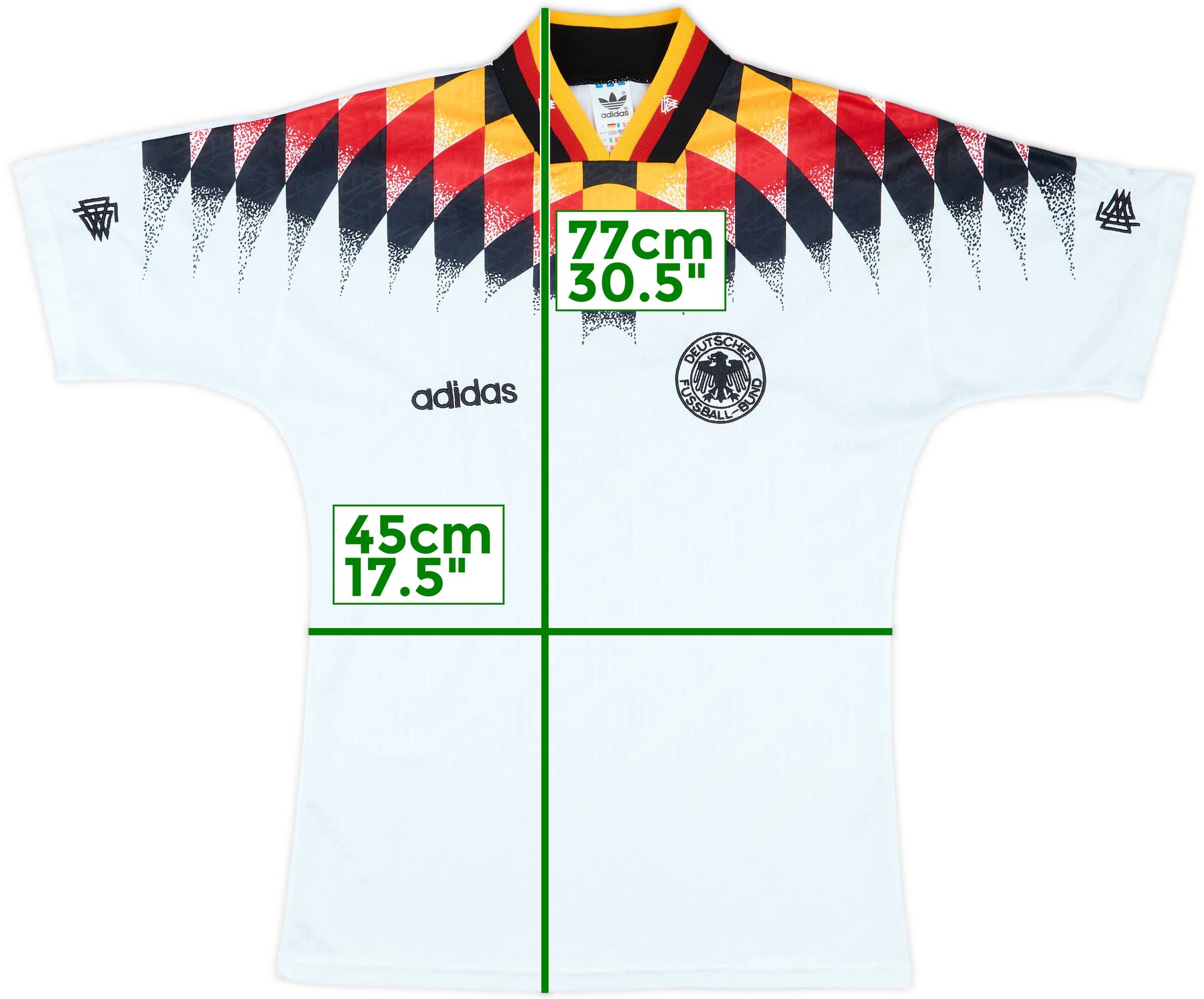 ドイツ代表 1994 ユニフォーム　ゲームシャツ 1994-96 Germany Home Shirt - 9/10 - (L)