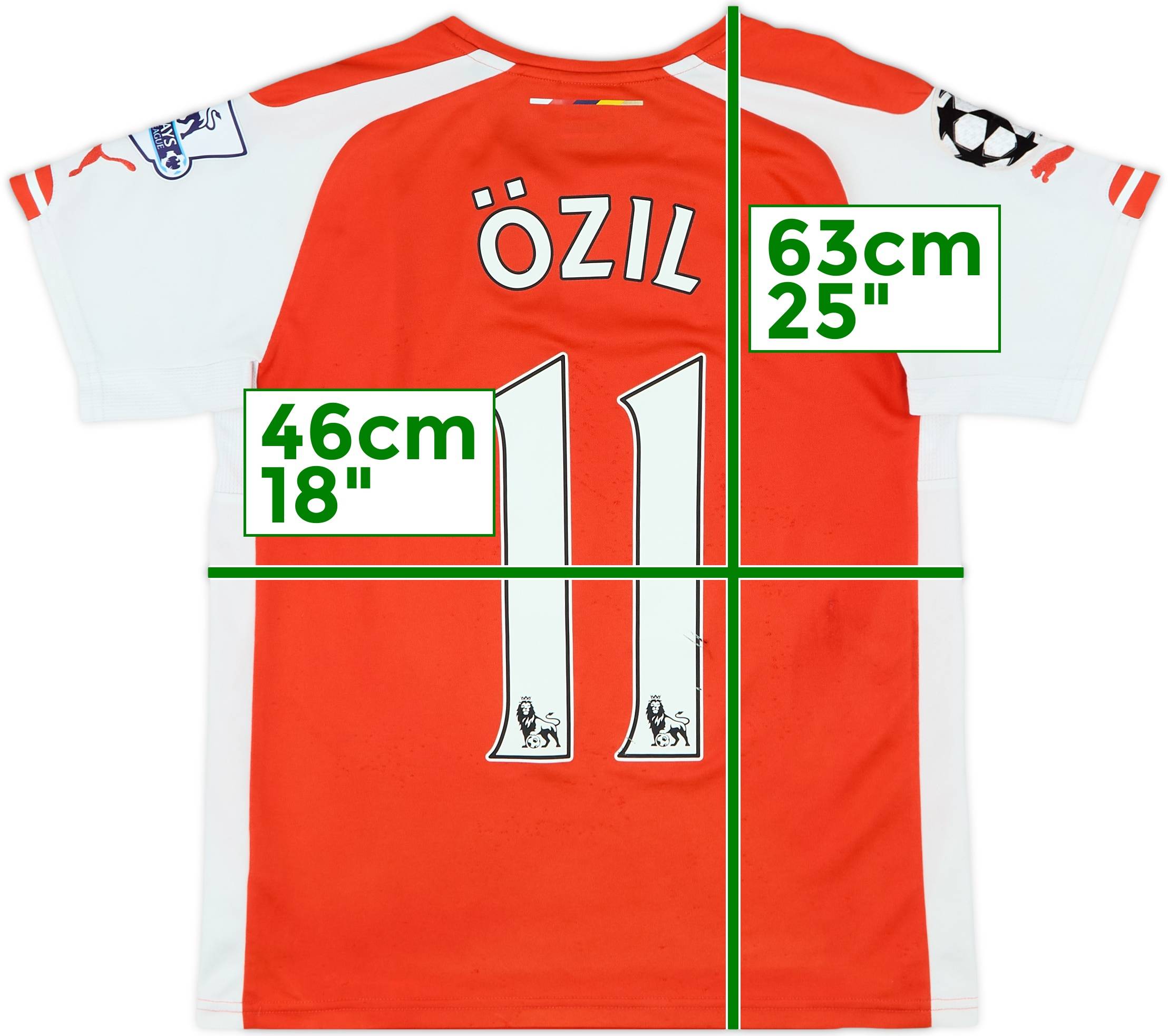 2014-15 Arsenal Home Shirt Ozil #11 - 6/10 - (XL.Boys)