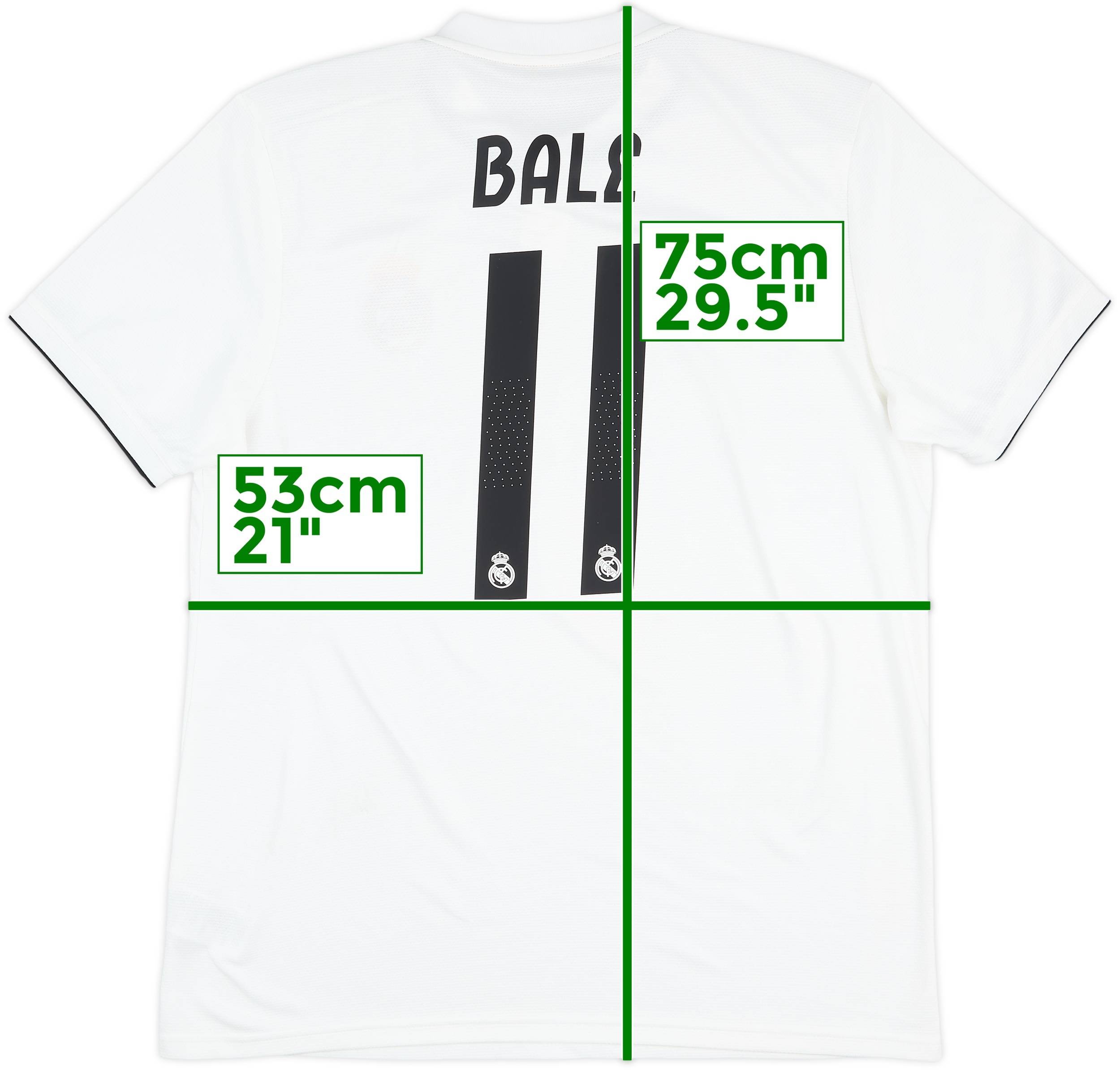 2018-19 Real Madrid Home Shirt Bale #11 - 7/10 - (L)