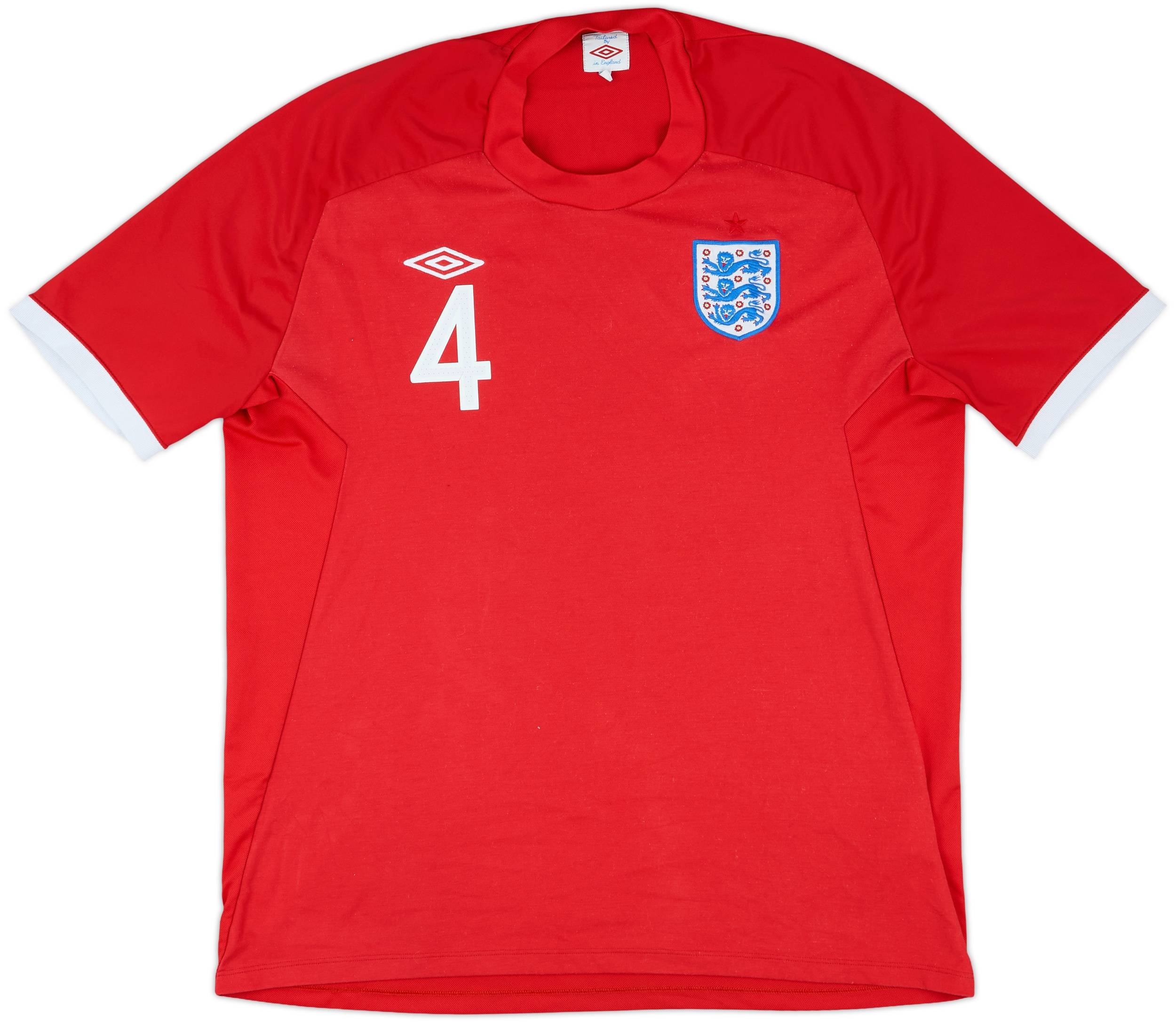 イングランド代表 GERRARD 4番 シャツ 2010-11 England Away Shirt Gerrard #4 - 7/10 - (XXL)