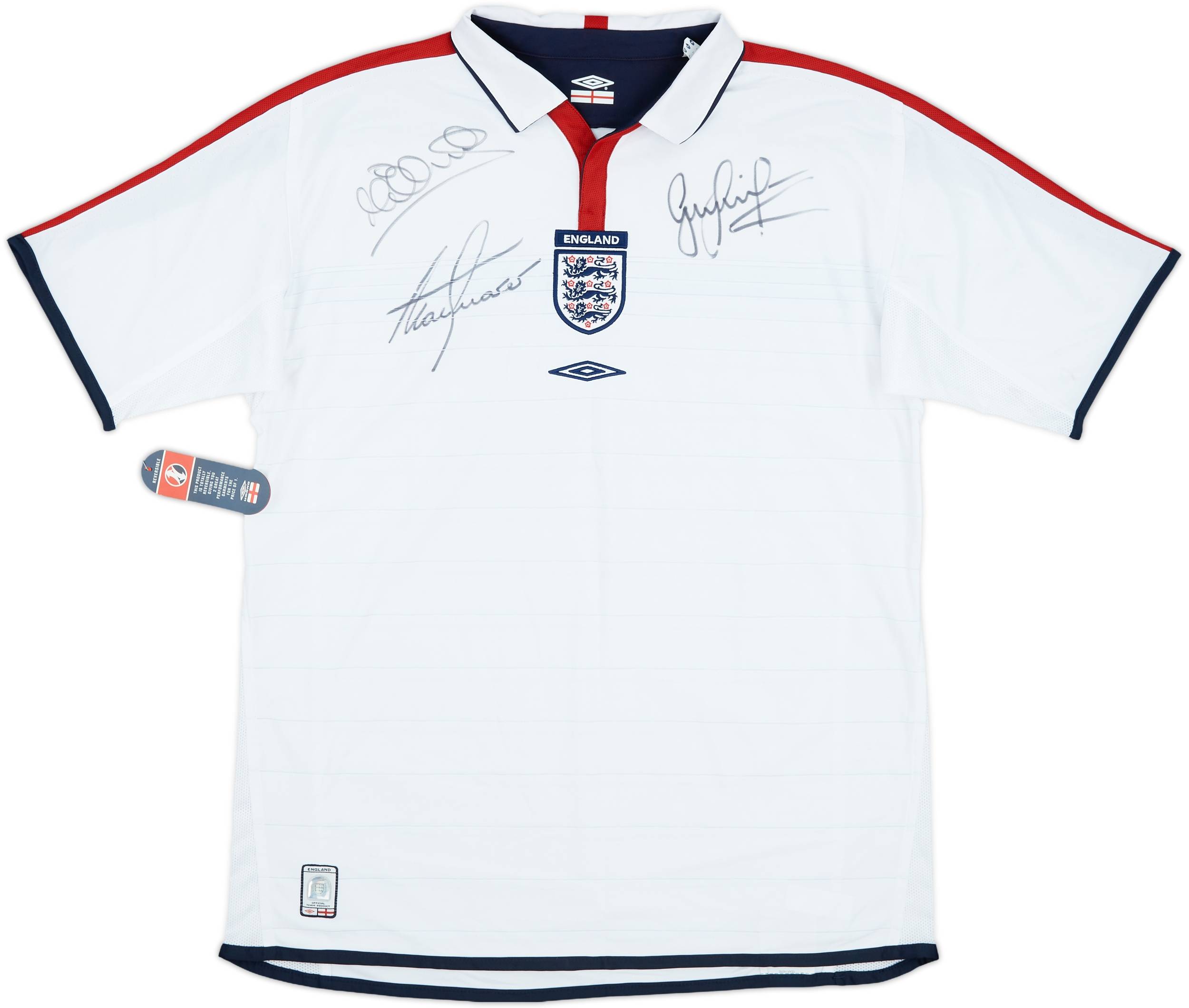 ウェア England 03-05 Home kit 2003-05 England Signed Home Shirt (L)