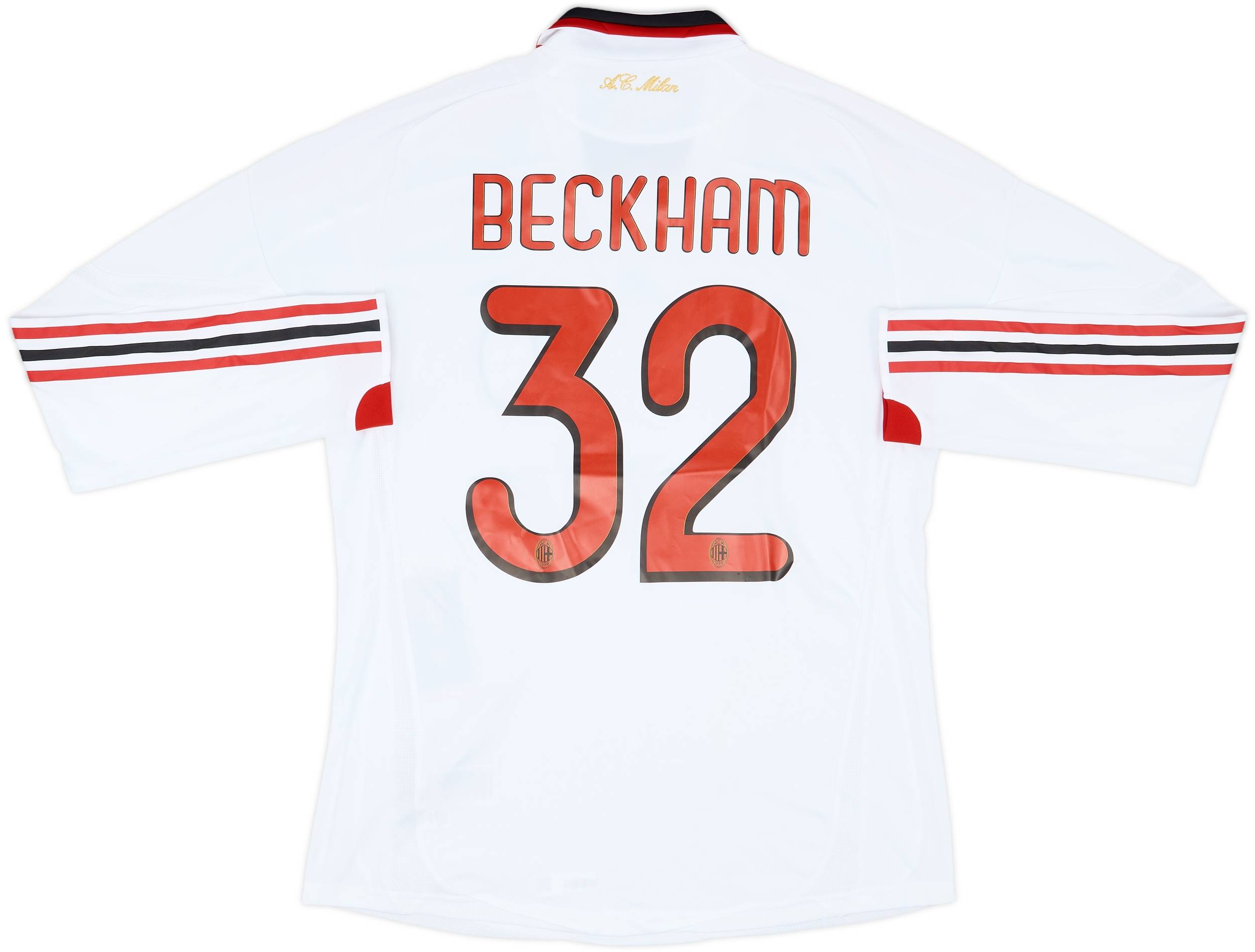 2009-10 AC Milan Player Issue Away L/S Shirt Beckham #32 (L)