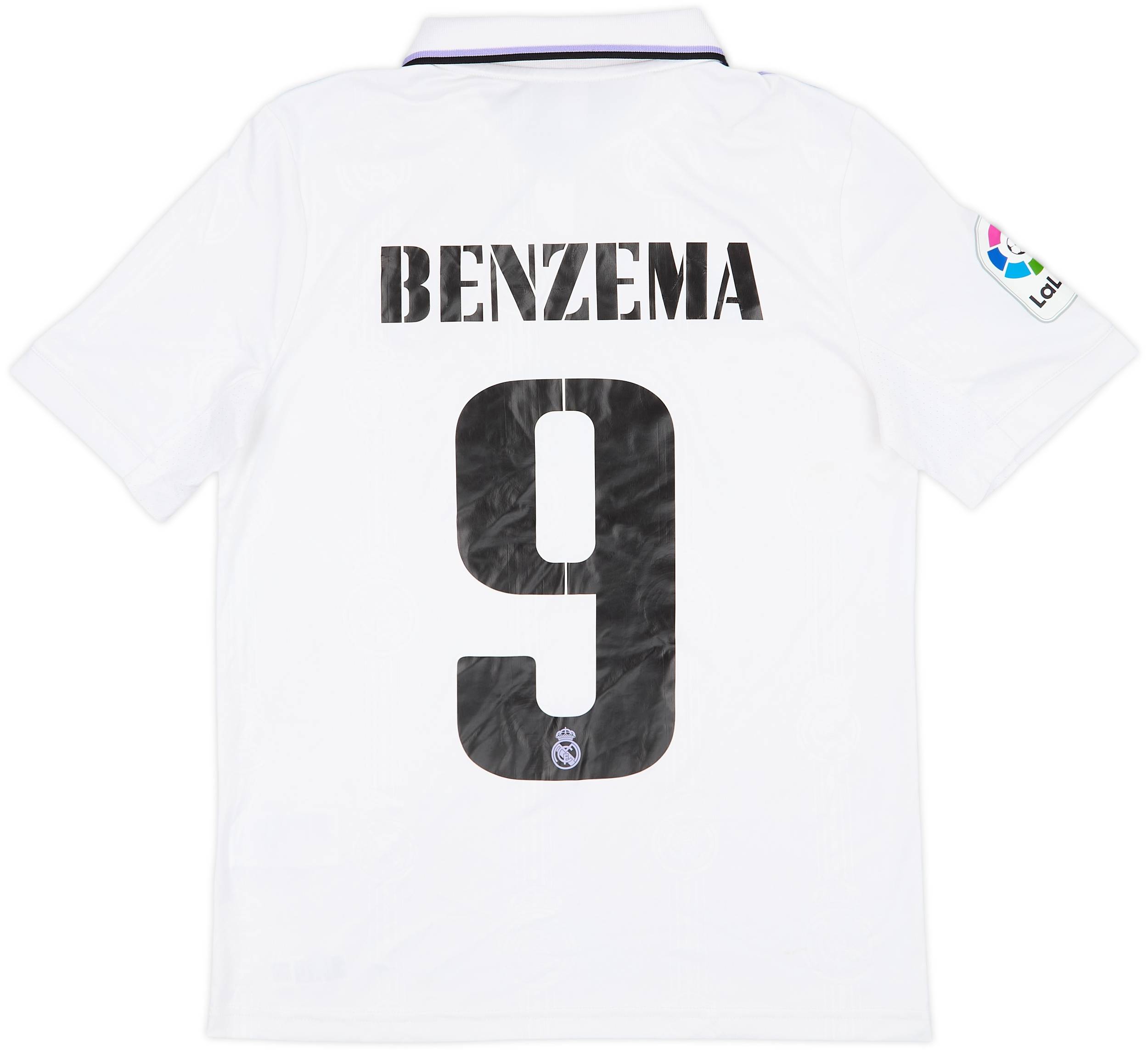 2022-23 Real Madrid Home Shirt Benzema #9 - 7/10 - (L.Boys)