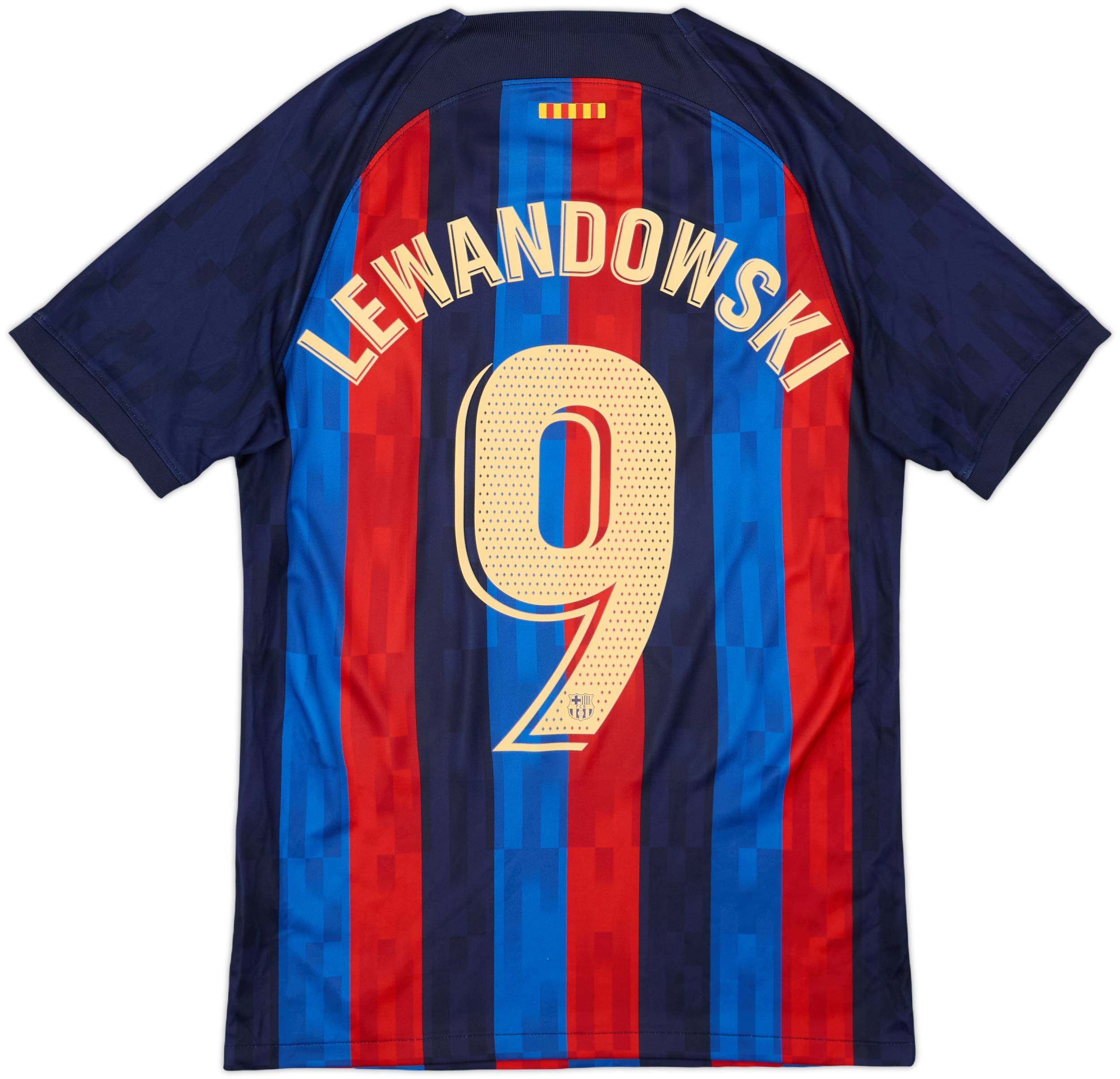 FCバルセロナ LEWANDOWSKI 9番 シャツ　22-23 2022-23 Barcelona Home Shirt Lewandowski #9 - 9/10 - (S)