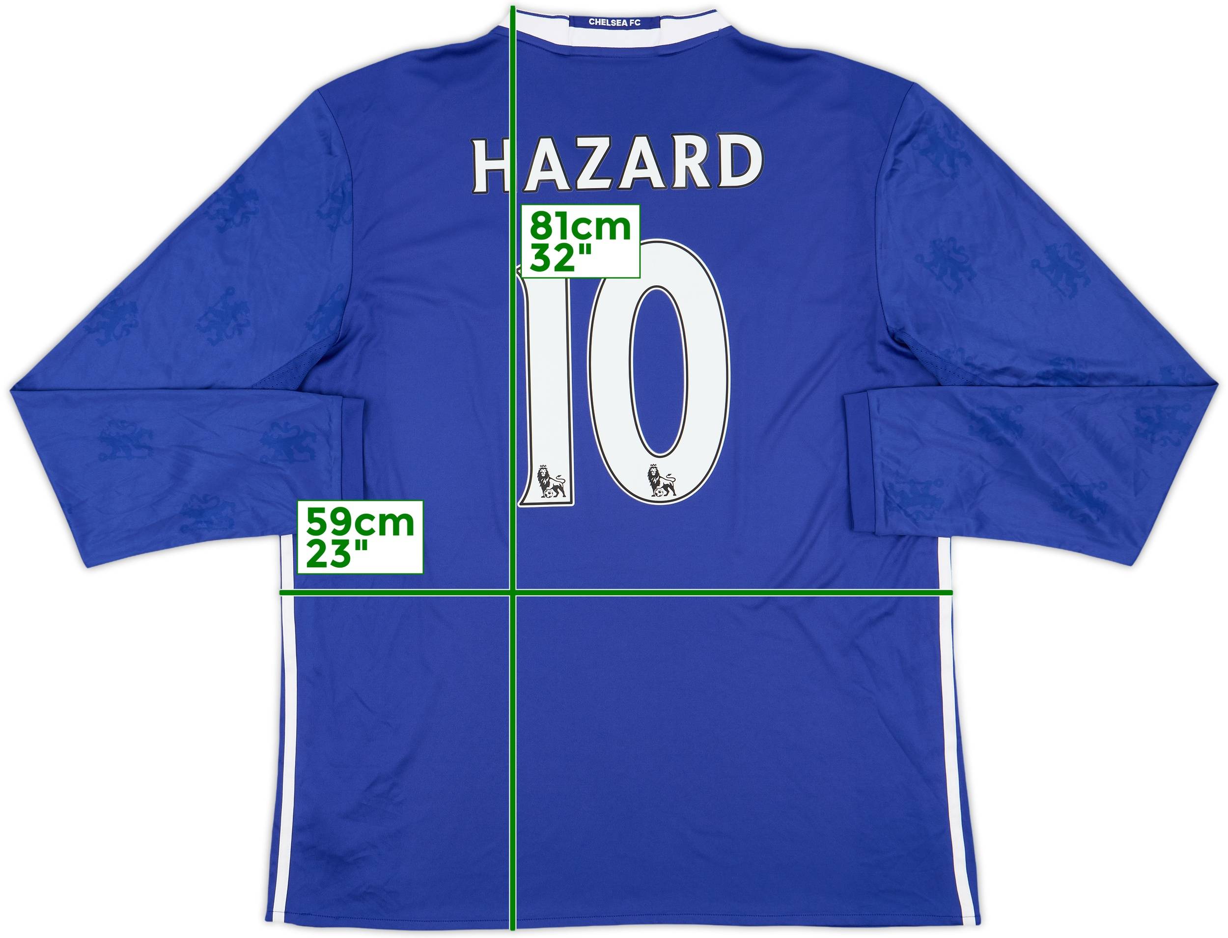 Chelsea FC HAZARD 17 ホームシャツ 2016-17 Chelsea Home L/S Shirt Hazard #10 - 10/10 - (XL)