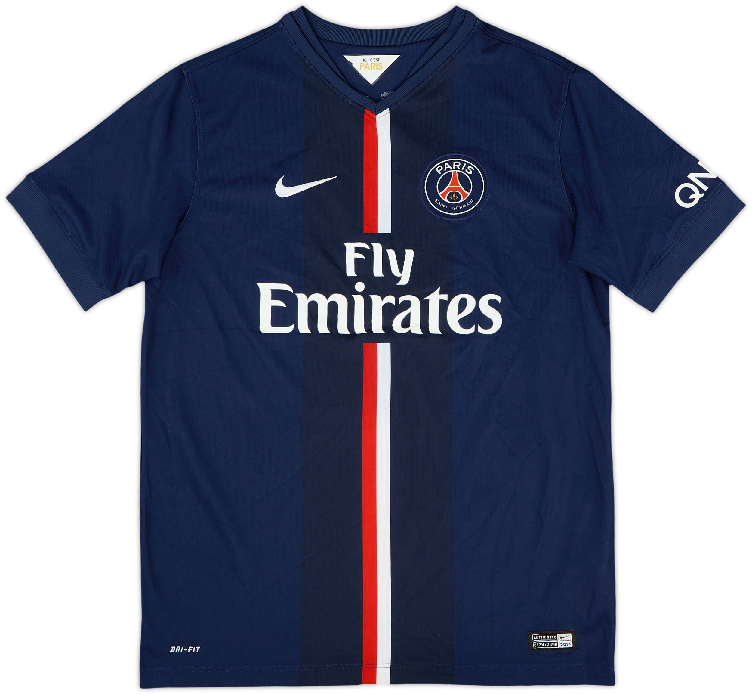 Paris Saint-Germain シャツ L 2014-15 Paris Saint-Germain Home Shirt - 8/10 - (L.Boys)