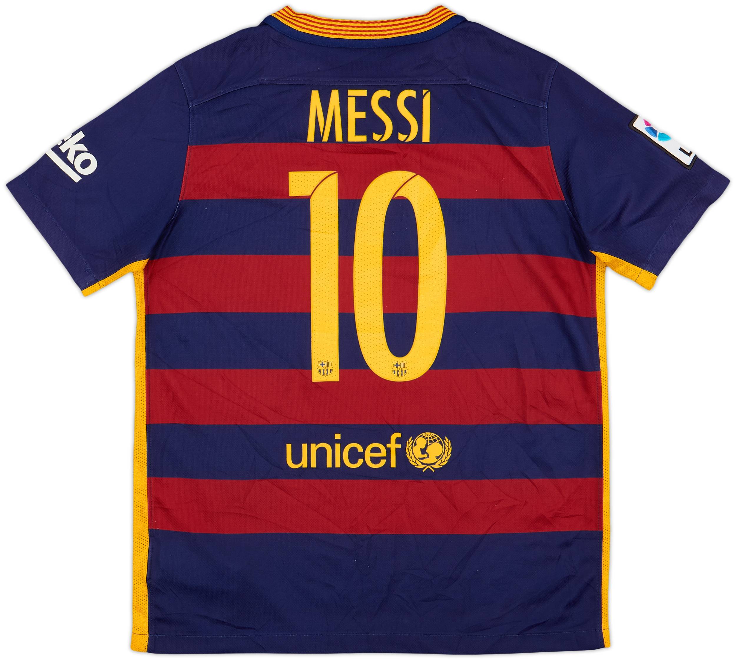 ［美品！】バルセロナ MESSI 10 シャツ 2015 2015-16 Barcelona Home Shirt Messi #10 - 6/10 - (L.Boys)