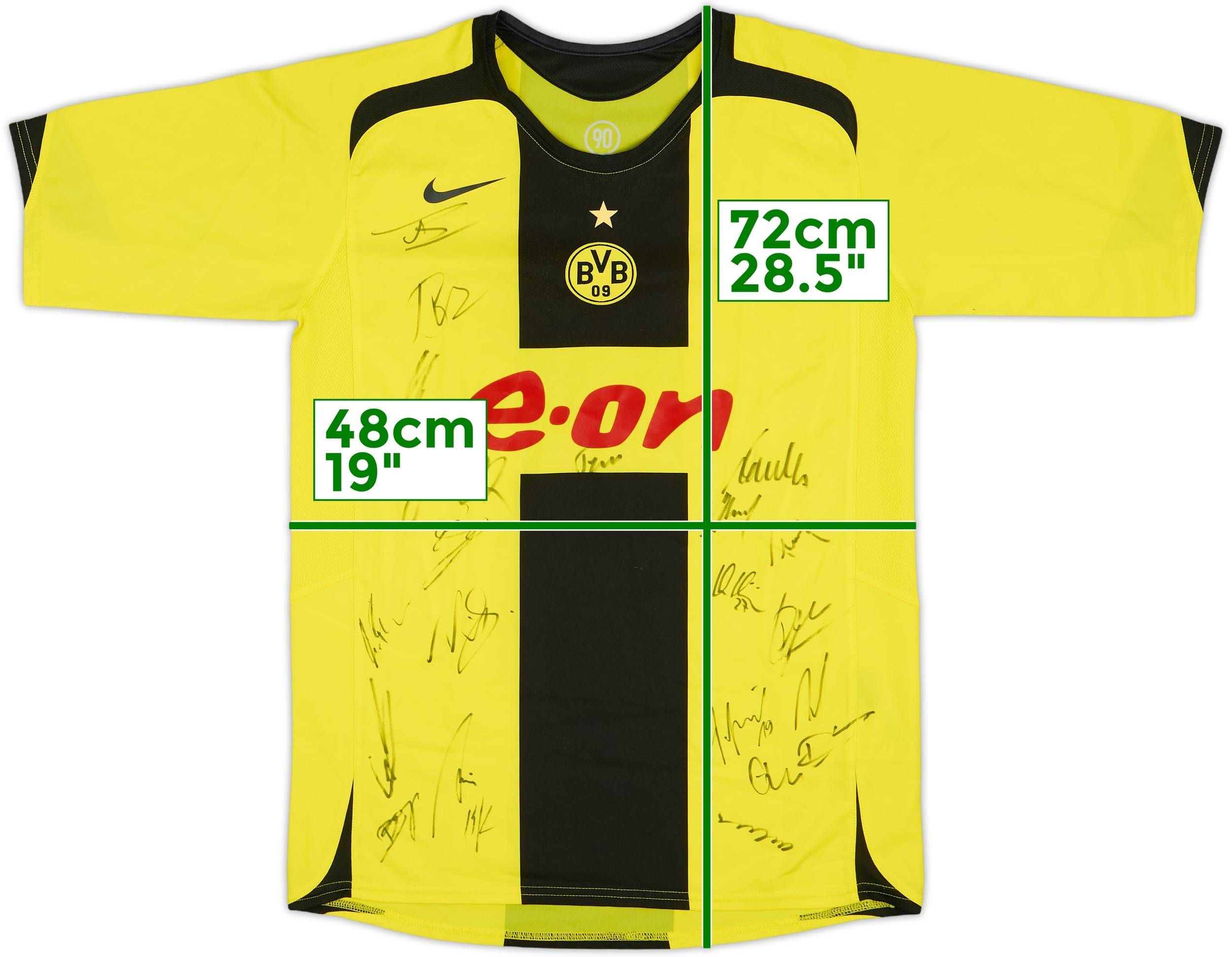 ウェア 04-05 Dortmund Signature Game Shirt 2005-06 Borussia Dortmund Squad Signed Home Shirt - 8/10 - (S)