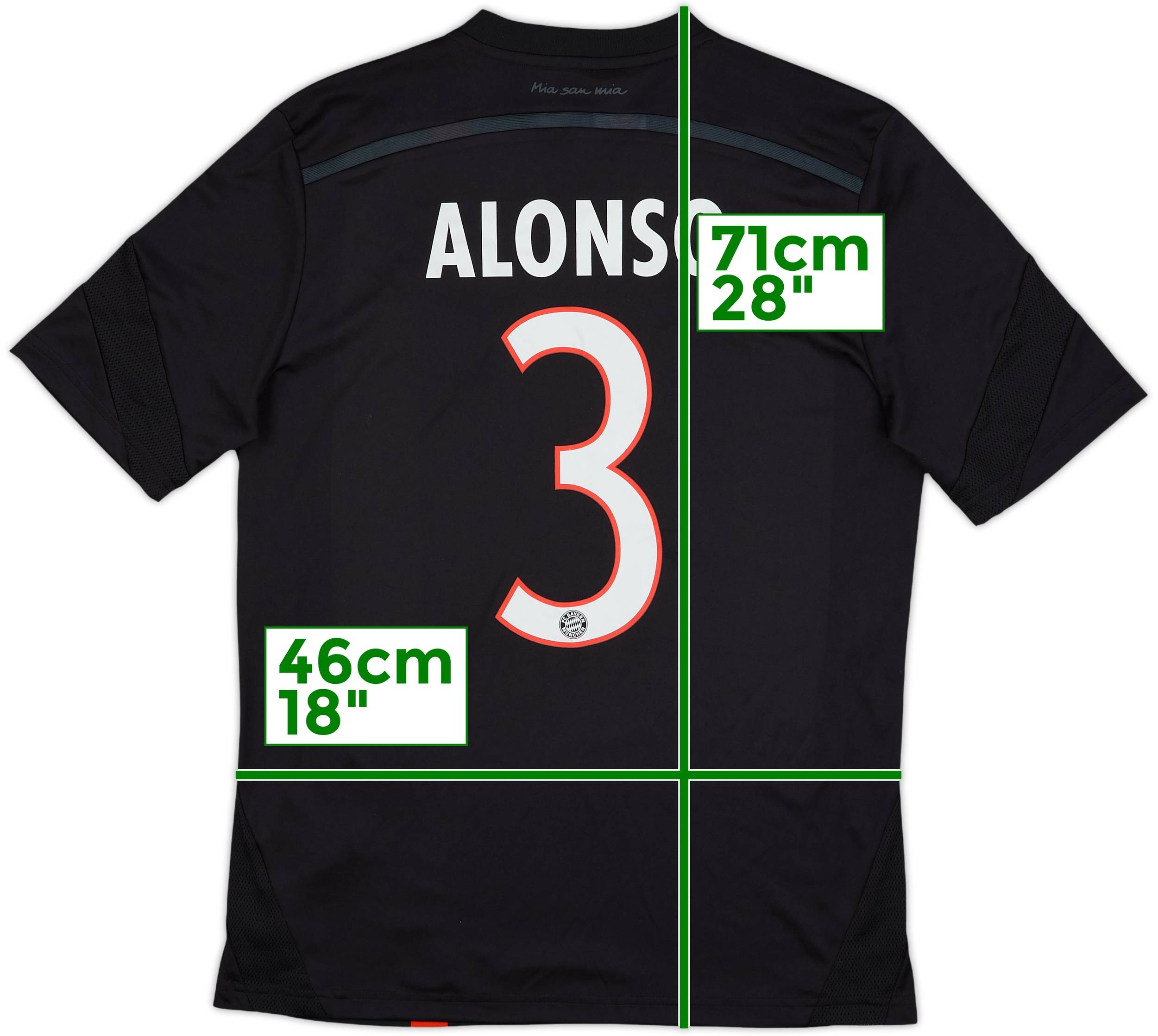2014-15 Bayern Munich Third Shirt Alonso #3 - 10/10 - (XL.Boys)