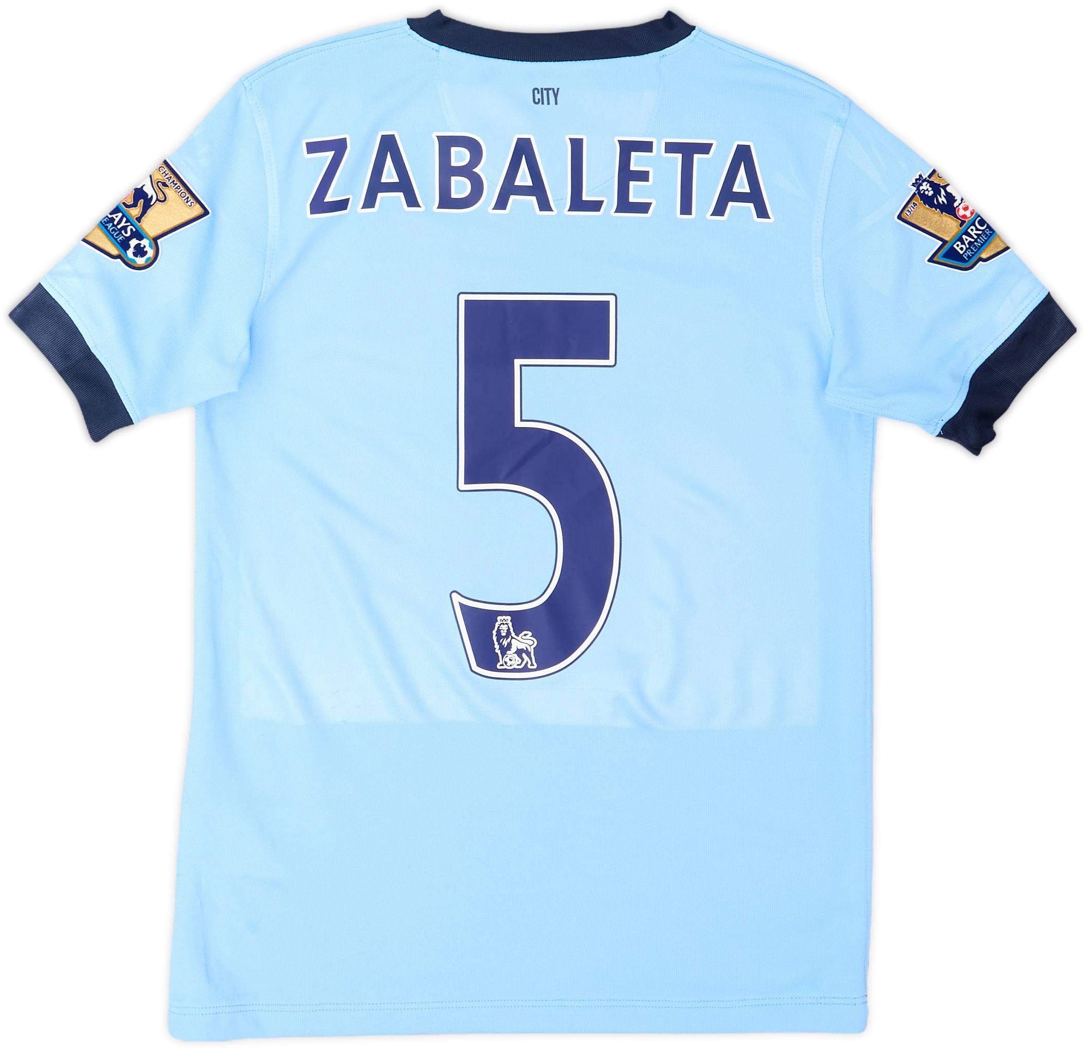 マンチェスター・シティ サバレタ　ZABALETA シャツ XL 2014-15 Manchester City Home Shirt Zabaleta #5 - 6/10 - (M.Boys)
