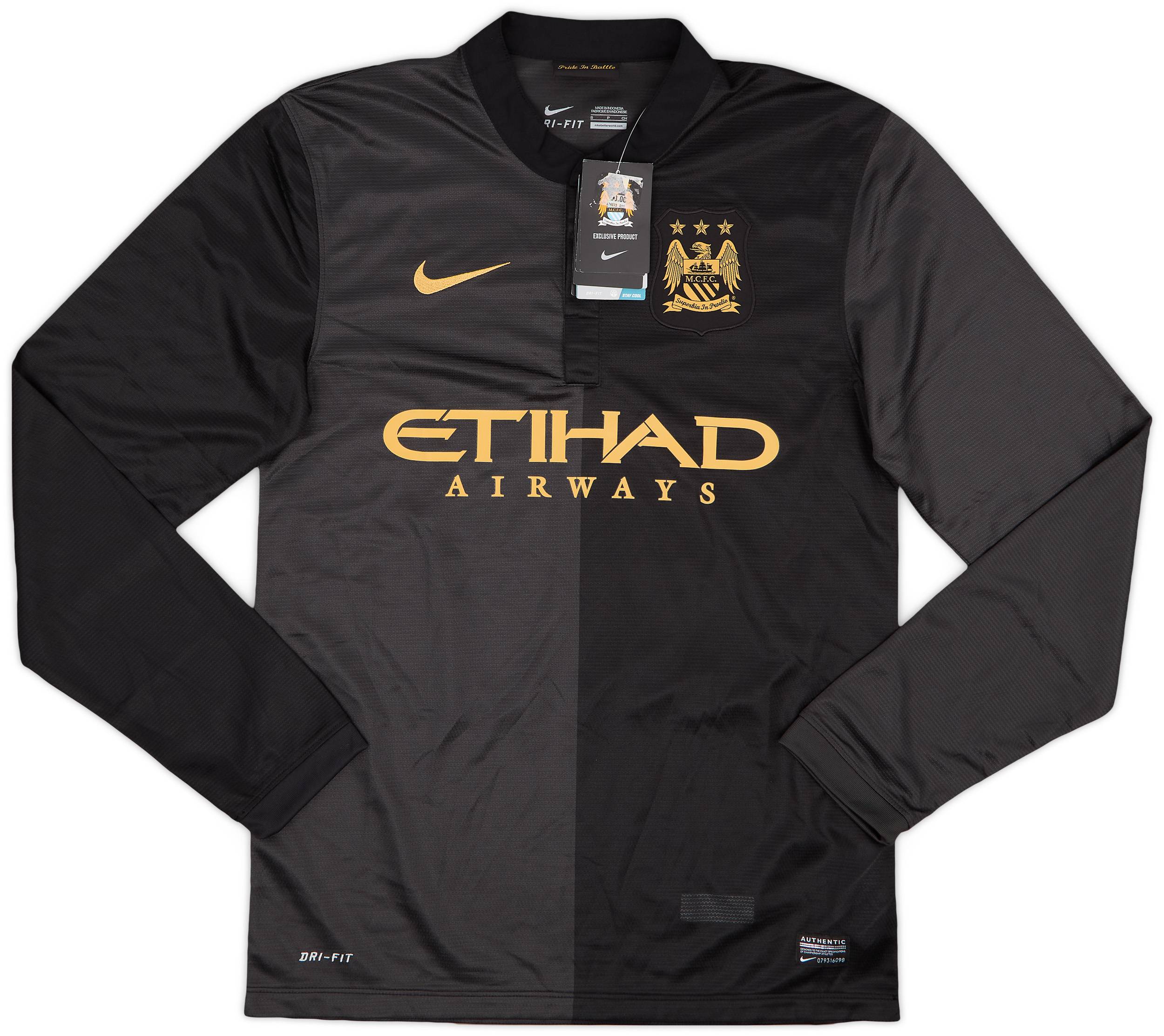 2013-14 Manchester City Away L/S Shirt Silva #21 (S)