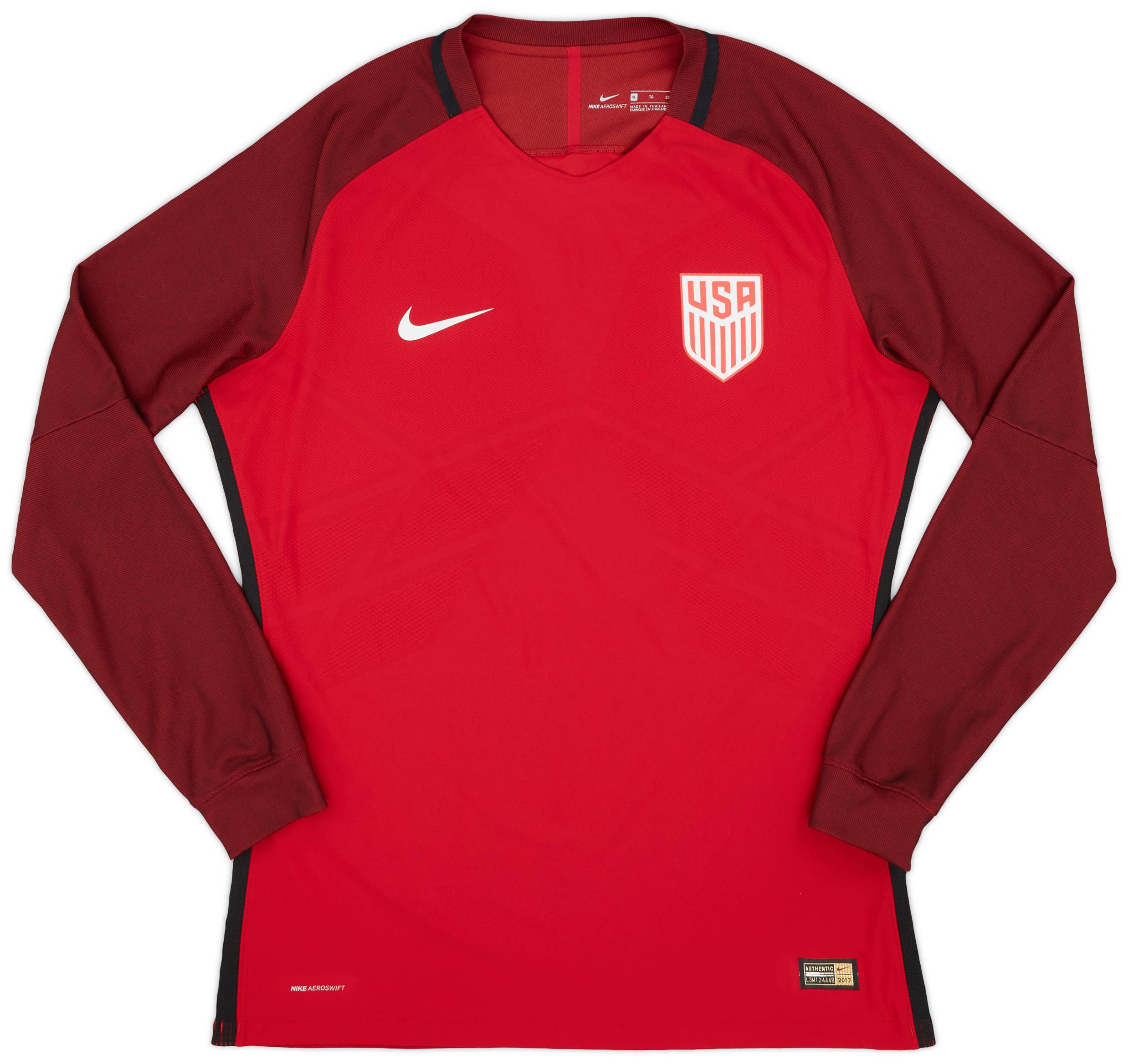 2017-18 USA Authentic Away L/S Shirt - 9/10 - (XL)
