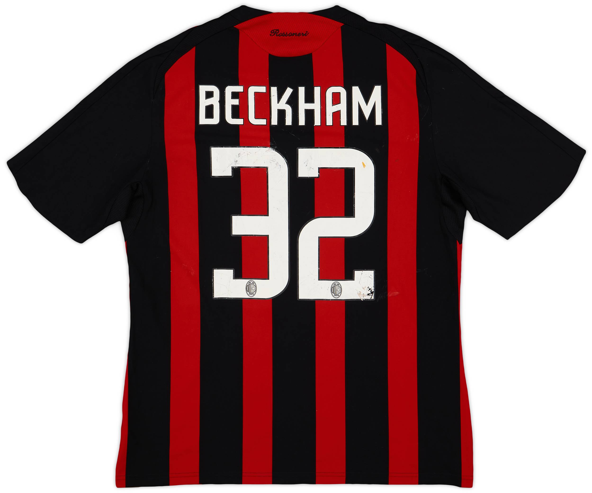 2008-09 AC Milan Home Shirt Beckham #32 - 5/10 - (L)