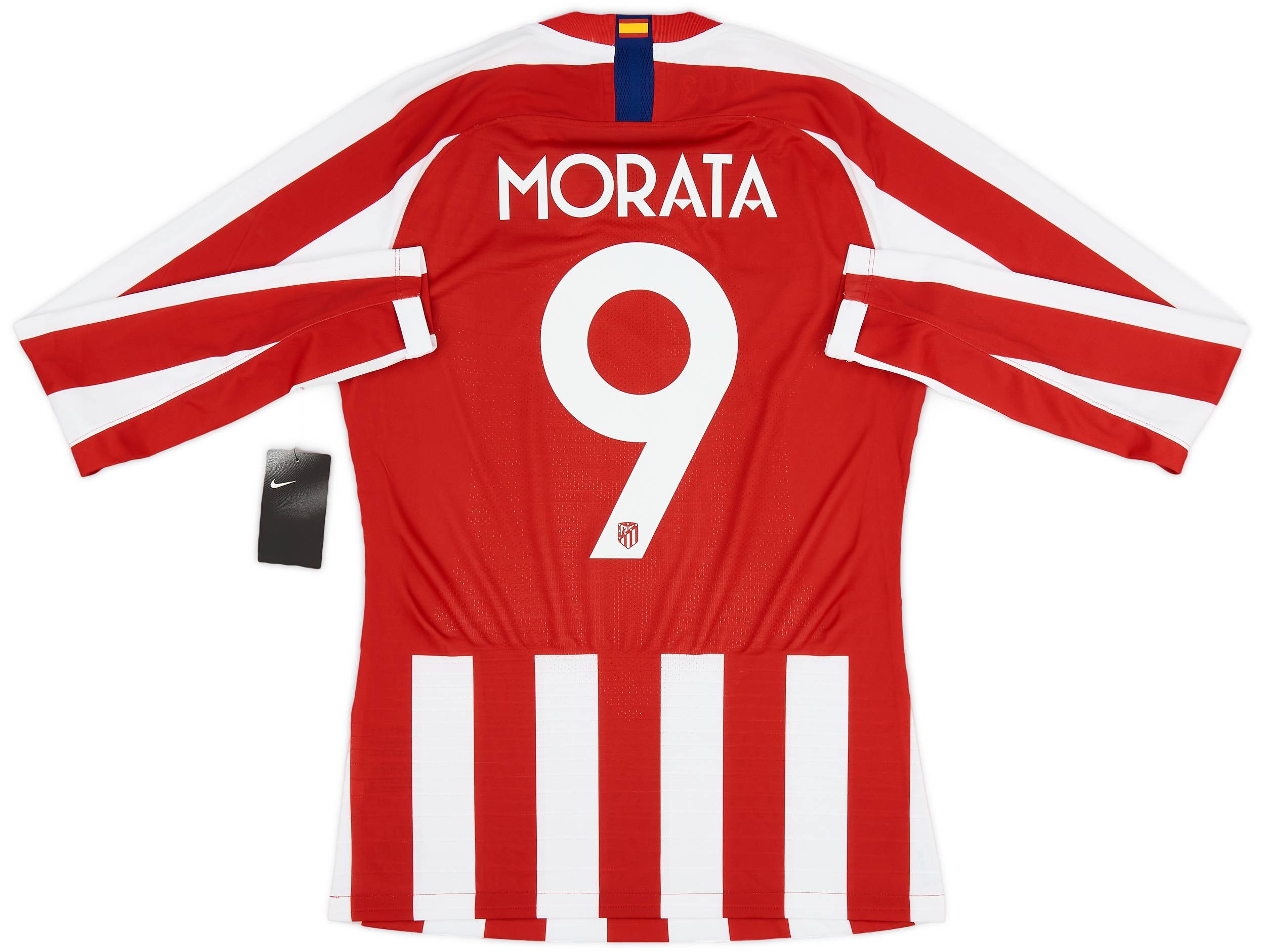 2019-20 Atletico Madrid Player Issue Vaporknit Domestic Home L/S Shirt Morata #9 (S)