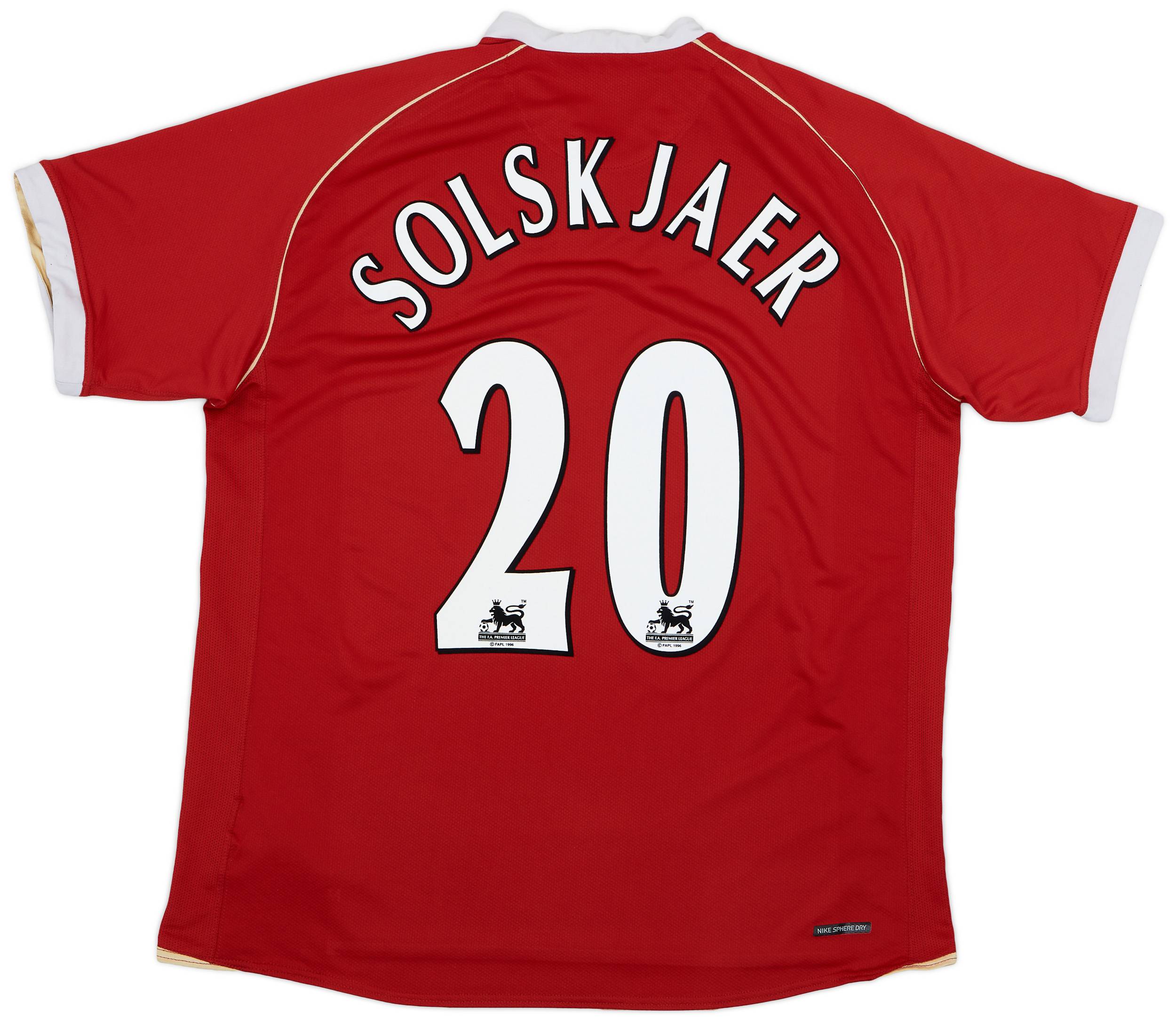 2006-07 Manchester United Home Shirt Solskjaer #20 - 8/10 - (XL)