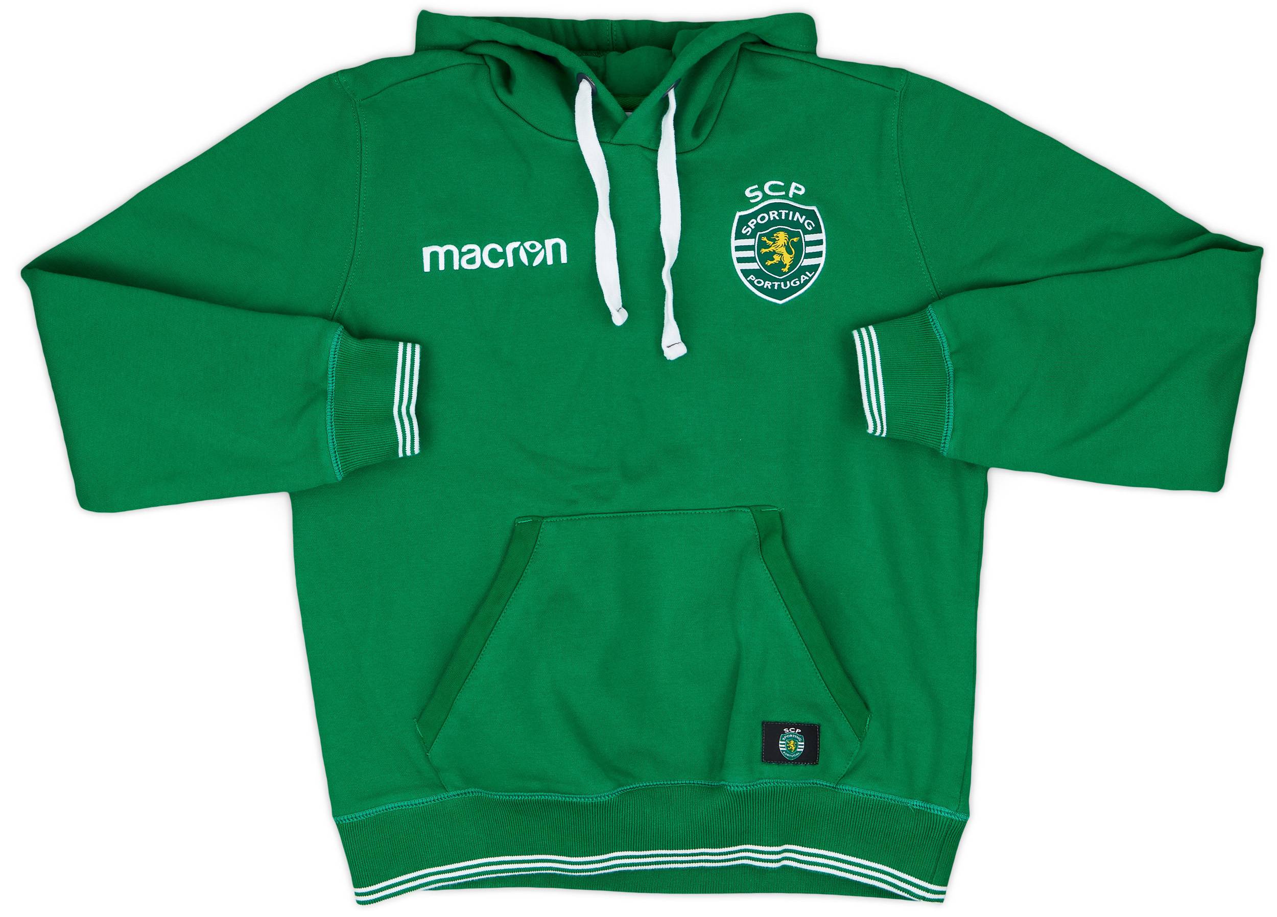2018-19 Sporting Lisbon Macron Hooded Sweat Top - 10/10 - (M)