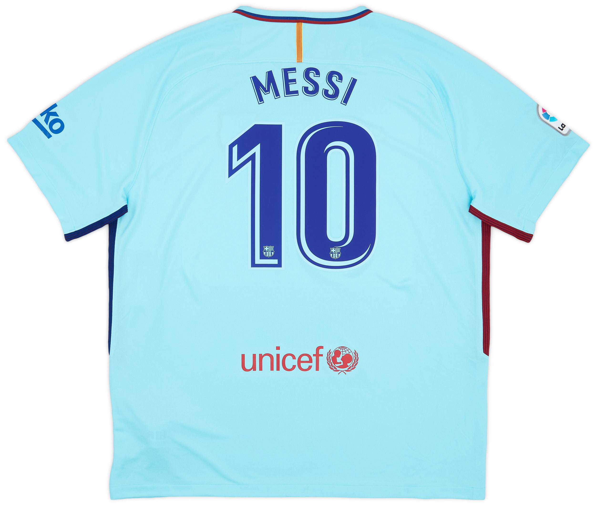 2017-18 Barcelona Away Shirt Messi #10 (XXL)