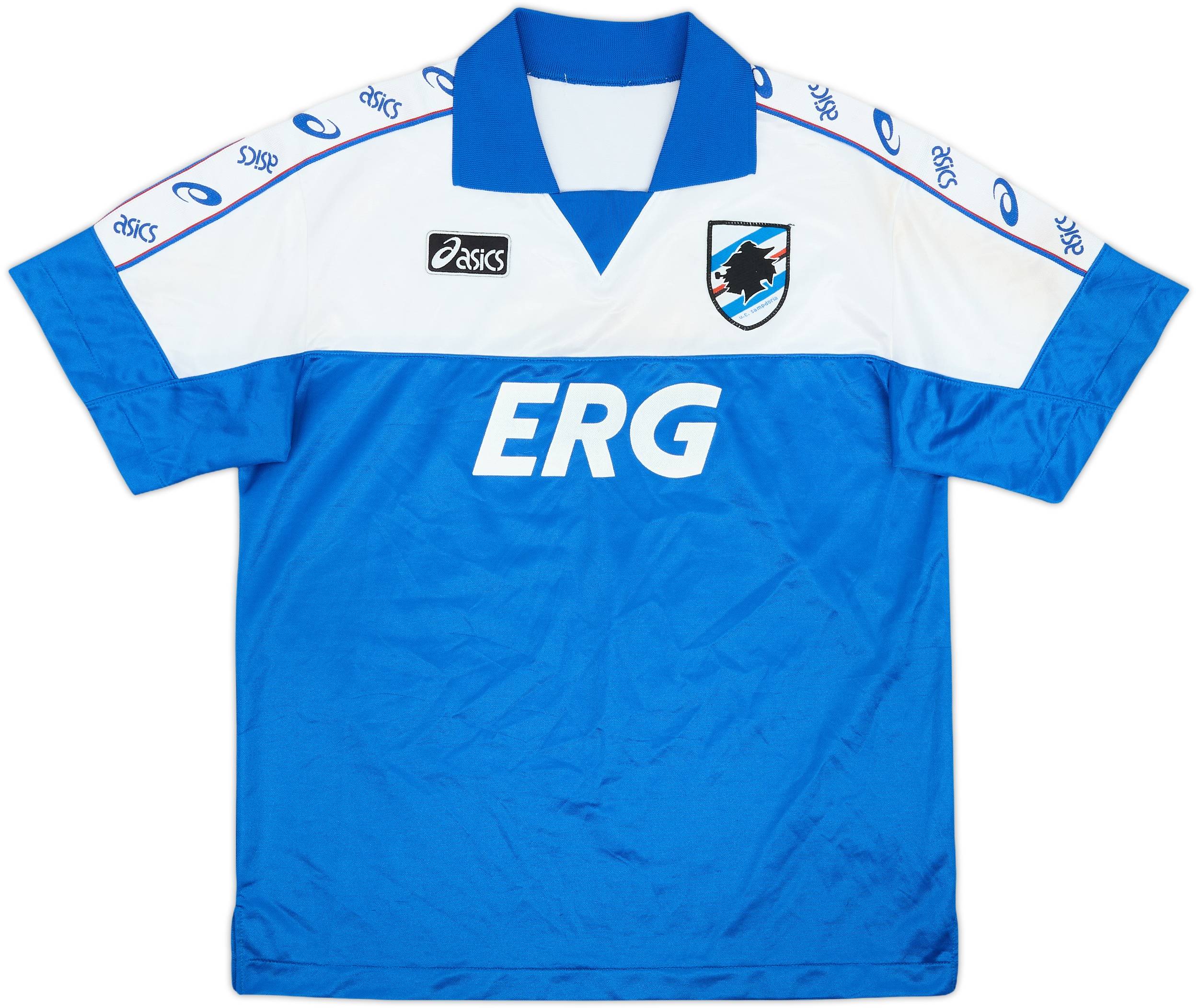 asics サンプドリア シャツ 青 1992-94 Sampdoria Asics Training Shirt - 8/10 - (M)