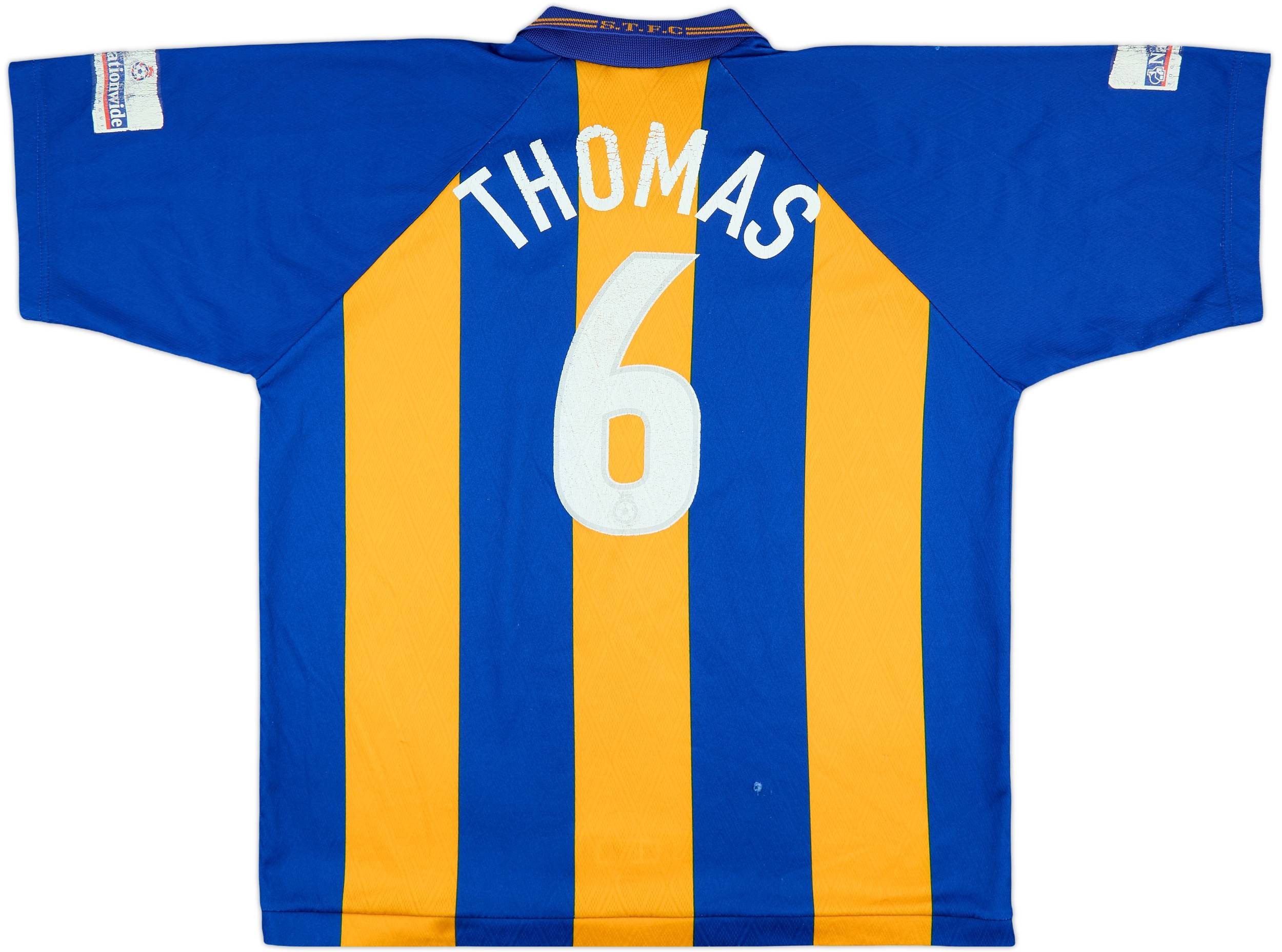 2000-01 Shrewsbury Town Match Issue Home Shirt Thomas #6