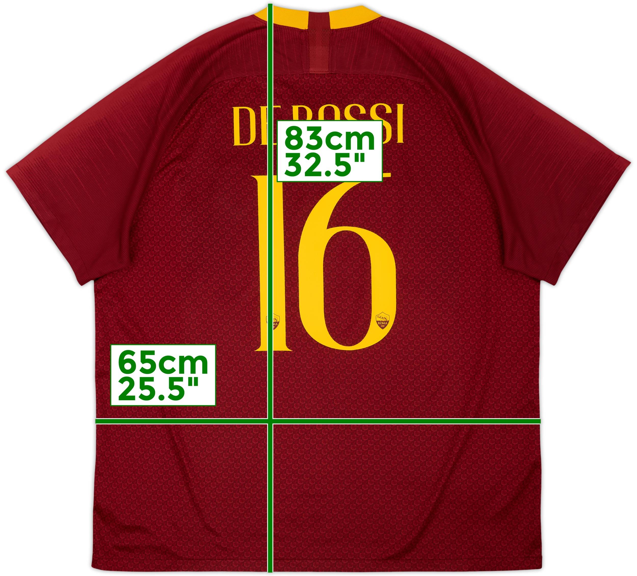 2018-19 Roma Home Shirt De Rossi #16 - 8/10 - (XXL)