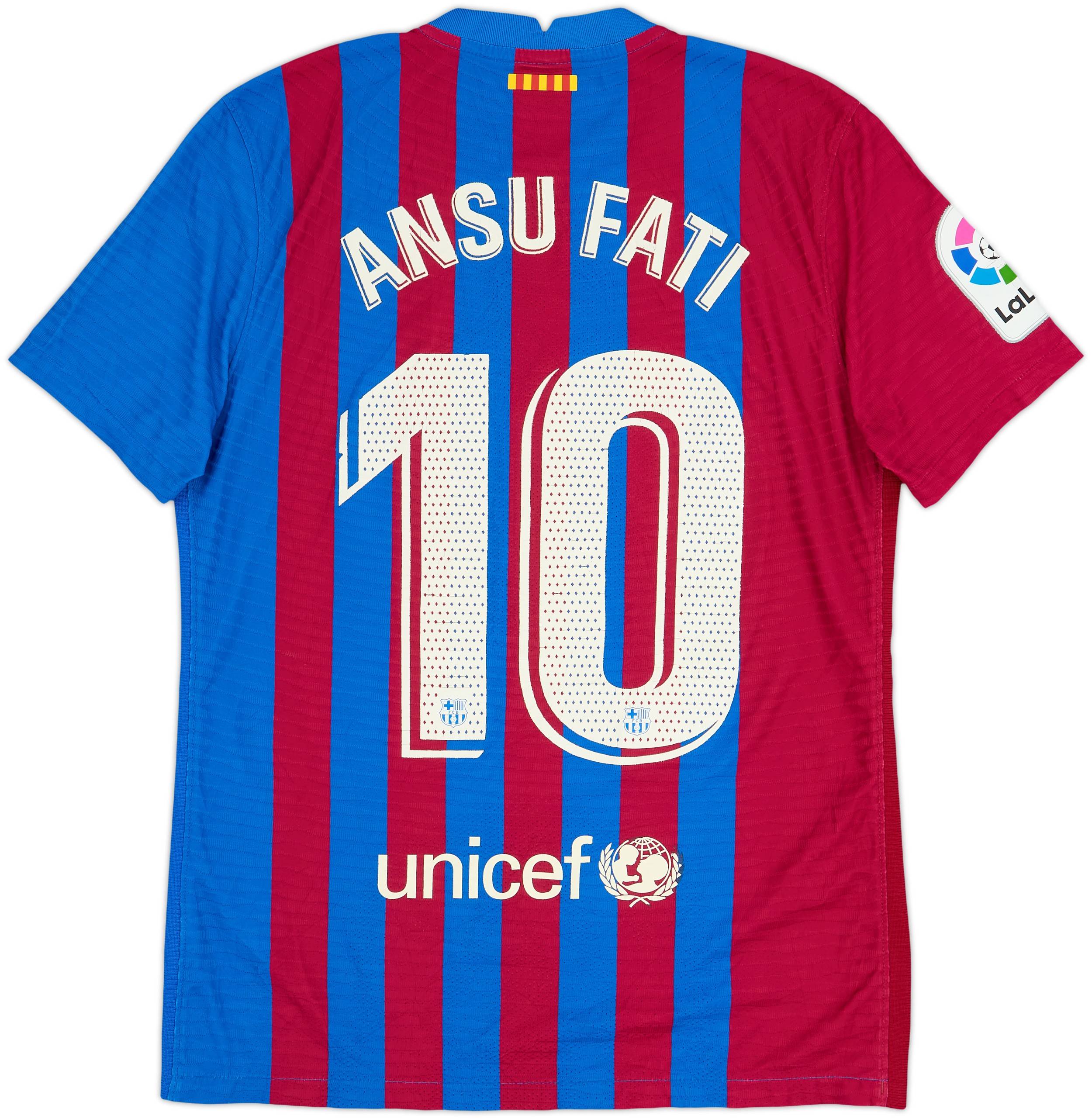 2021-22 Barcelona Authentic Home Shirt Ansu Fati #10 - 6/10 - (M)